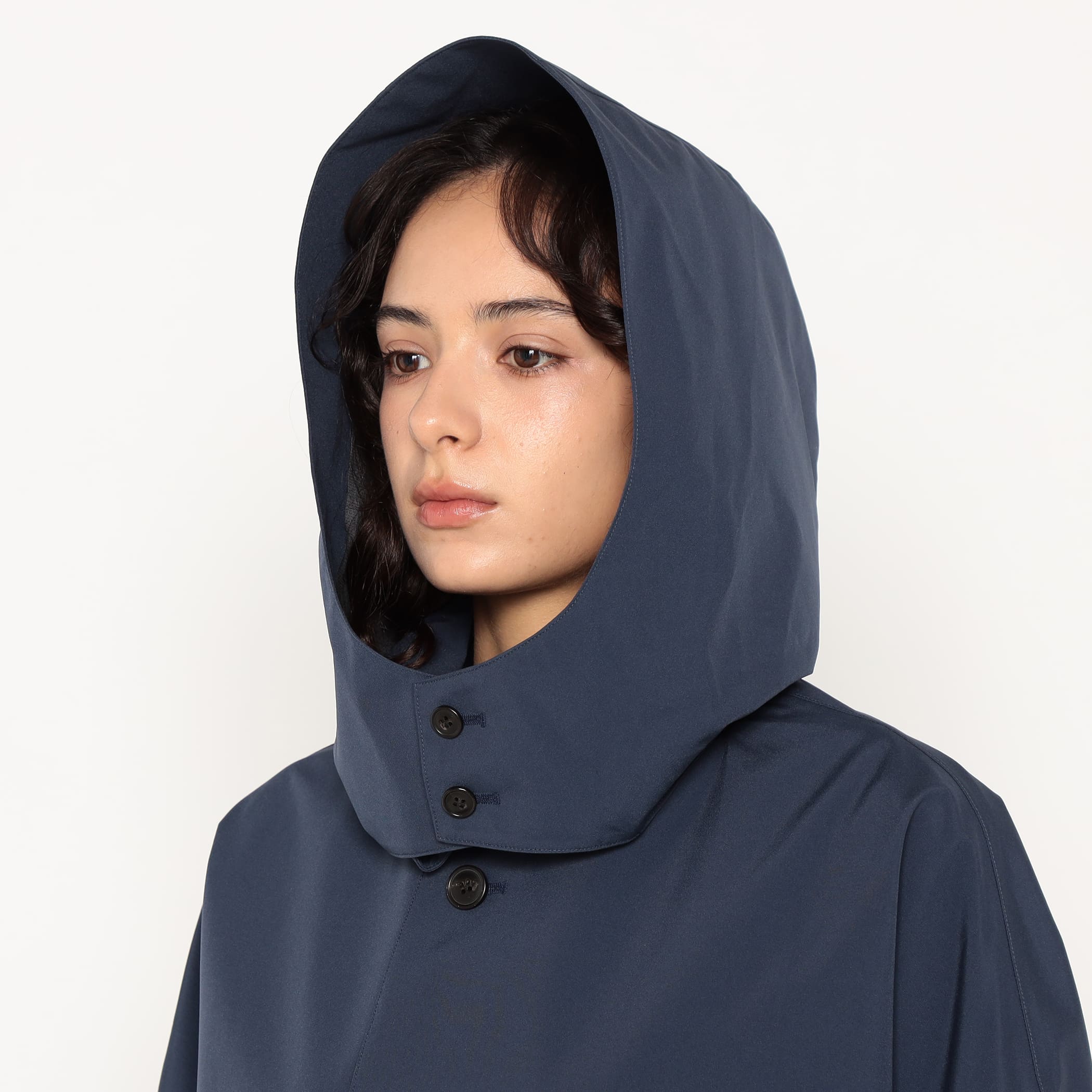 Women's 3-Layer Cloth Hooded Balmacaan Coat - Image 11