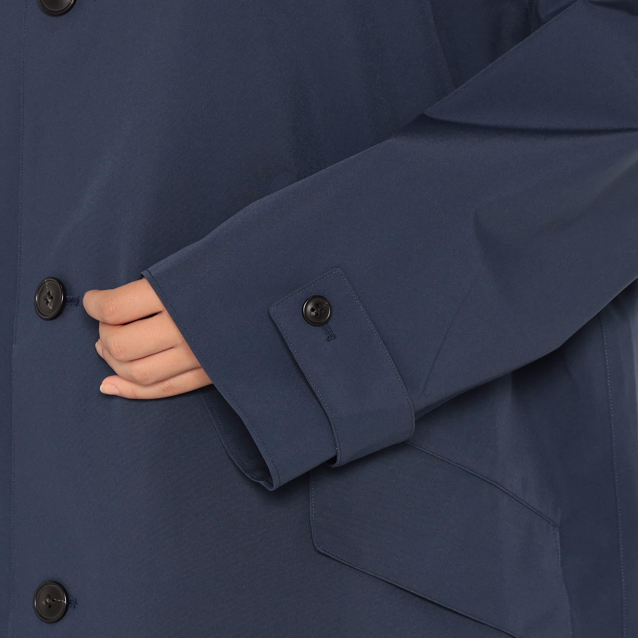 Women's 3-Layer Cloth Hooded Balmacaan Coat - Image 12