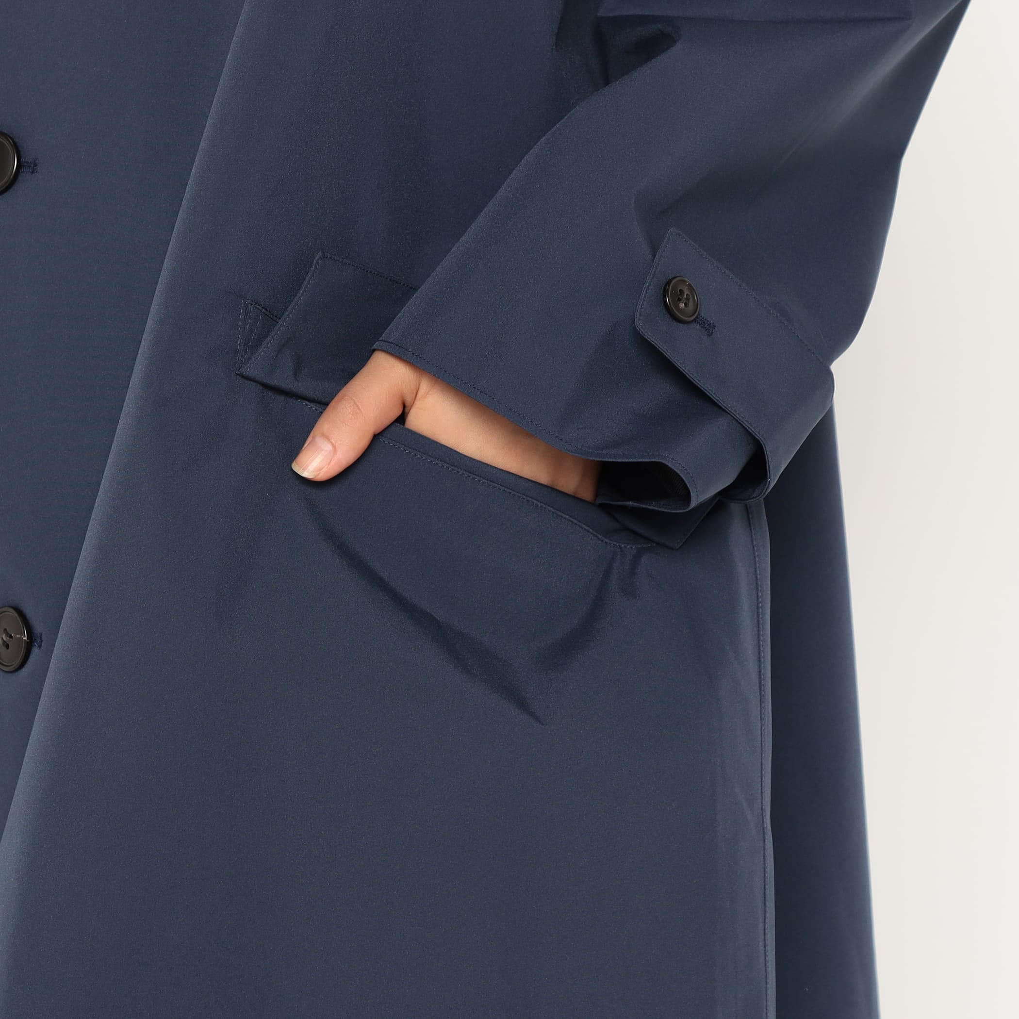 Women's 3-Layer Cloth Hooded Balmacaan Coat - Image 13
