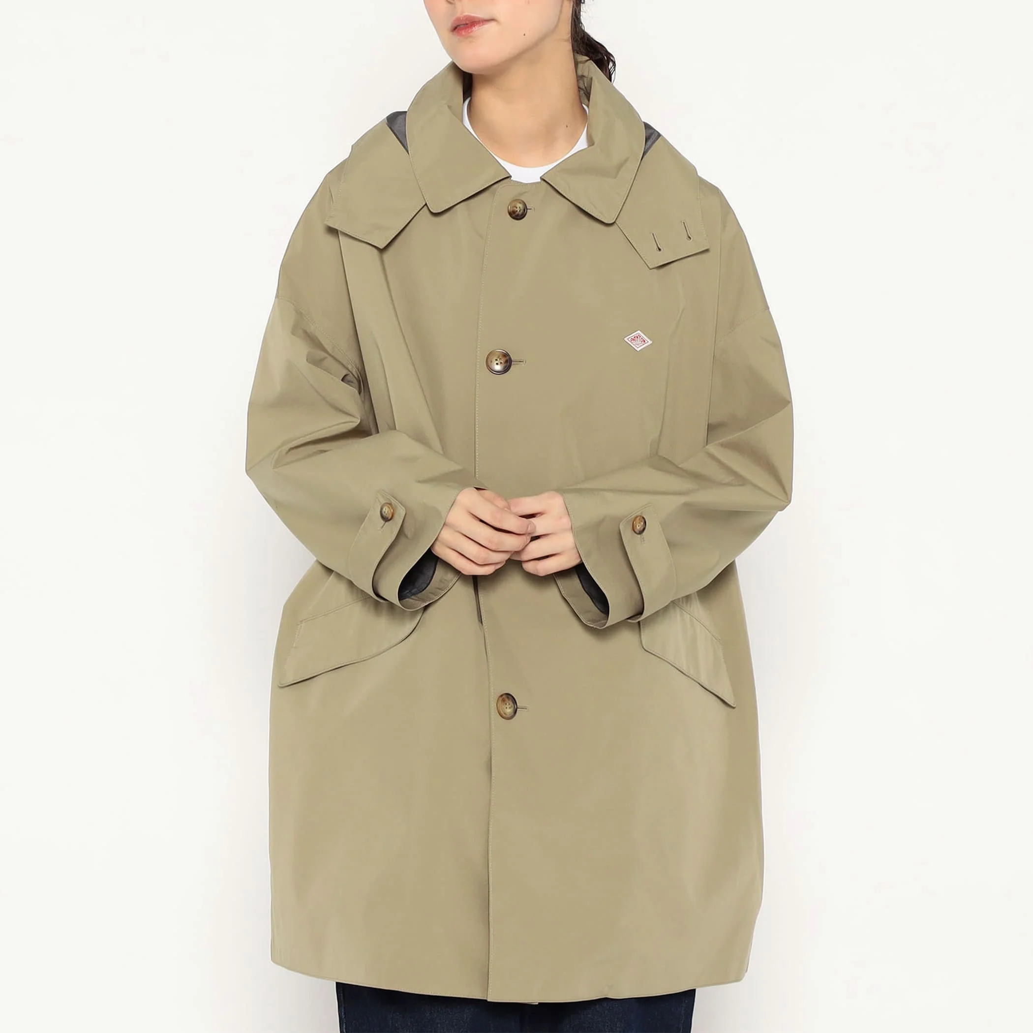 Women's 3-Layer Cloth Hooded Balmacaan Coat - Image 17