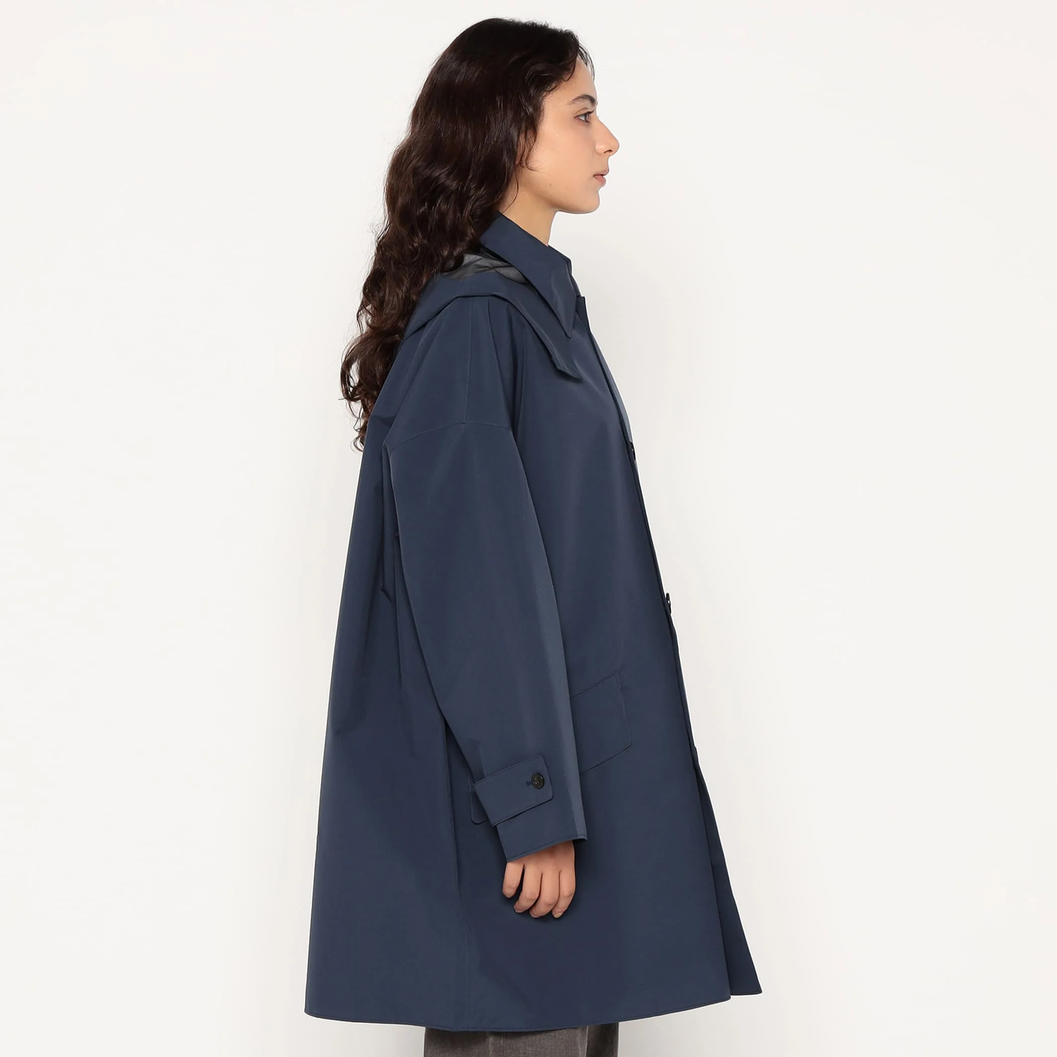 Women's 3-Layer Cloth Hooded Balmacaan Coat - Image 6