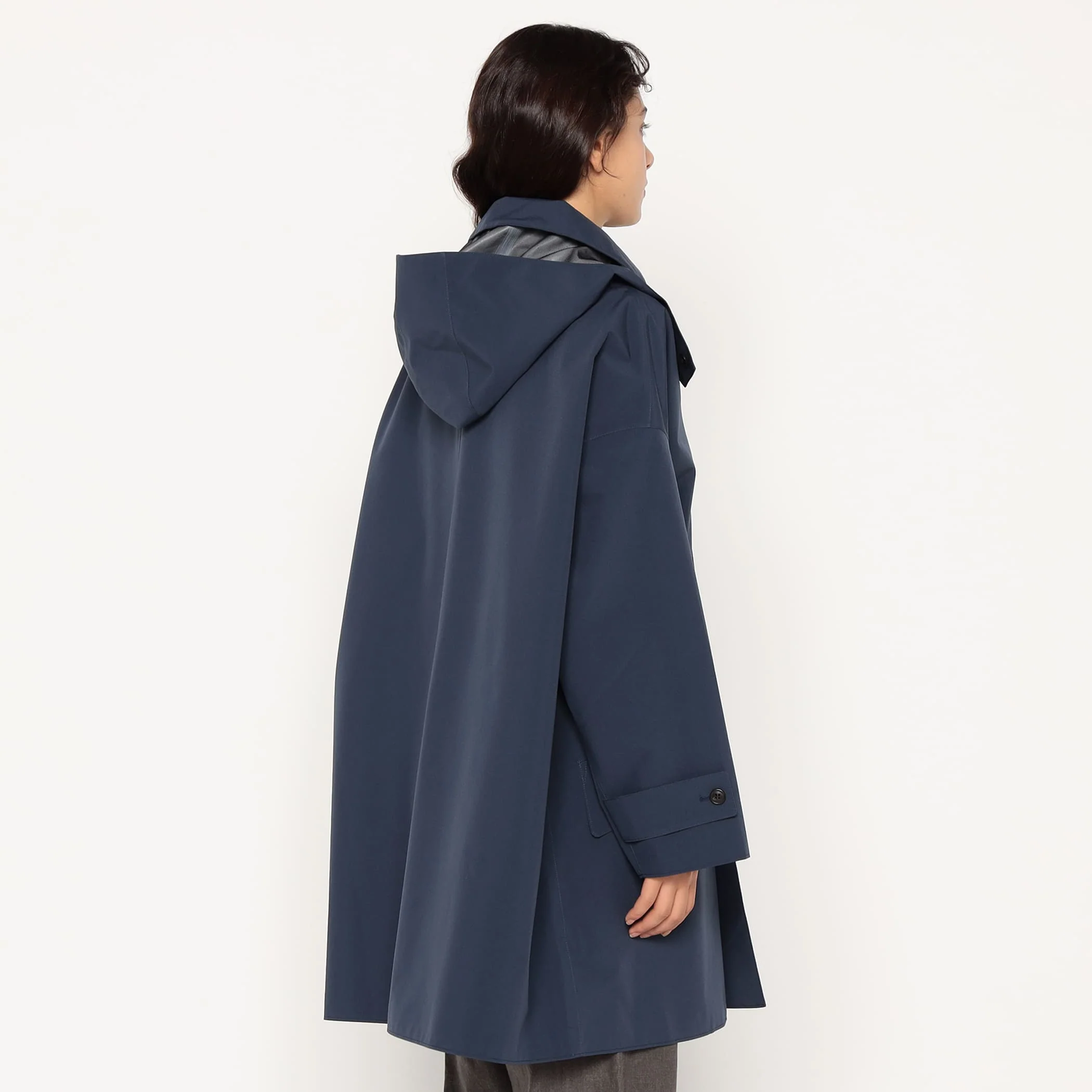 Women's 3-Layer Cloth Hooded Balmacaan Coat - Image 7