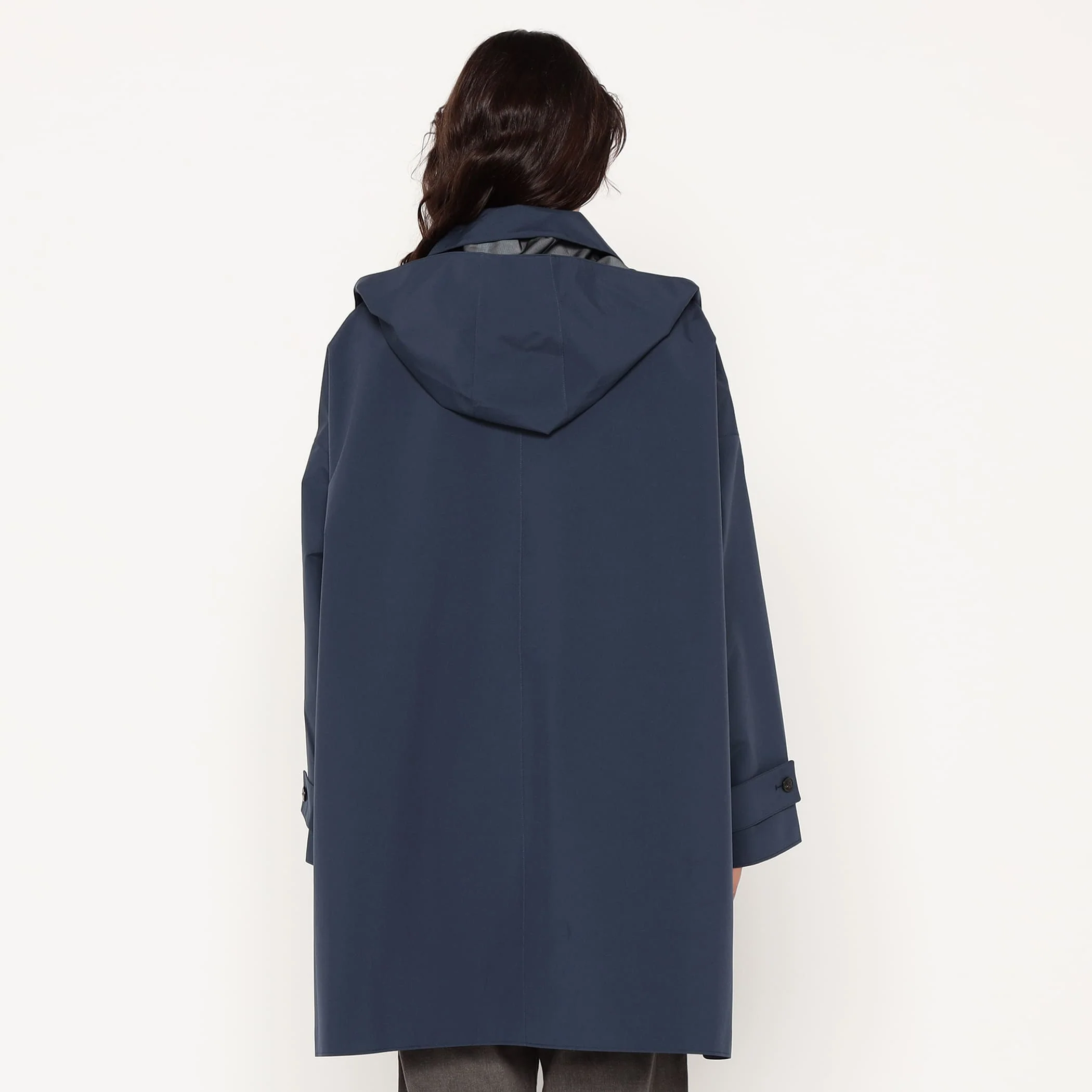 Women's 3-Layer Cloth Hooded Balmacaan Coat - Image 8