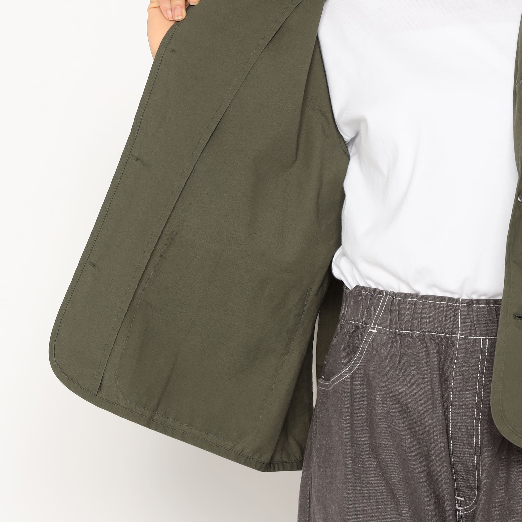 Women's Downproof Collarless Short Jacket - Image 11