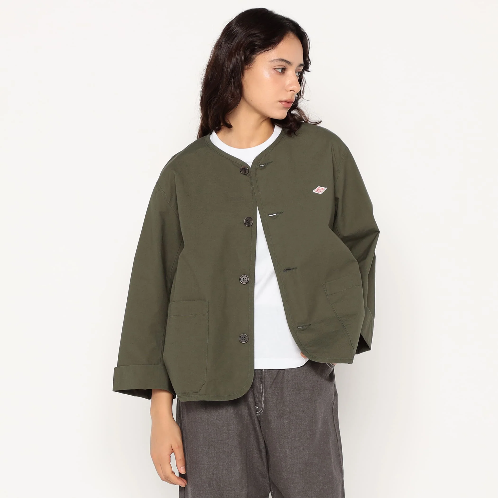 Women's Downproof Collarless Short Jacket - Image 17