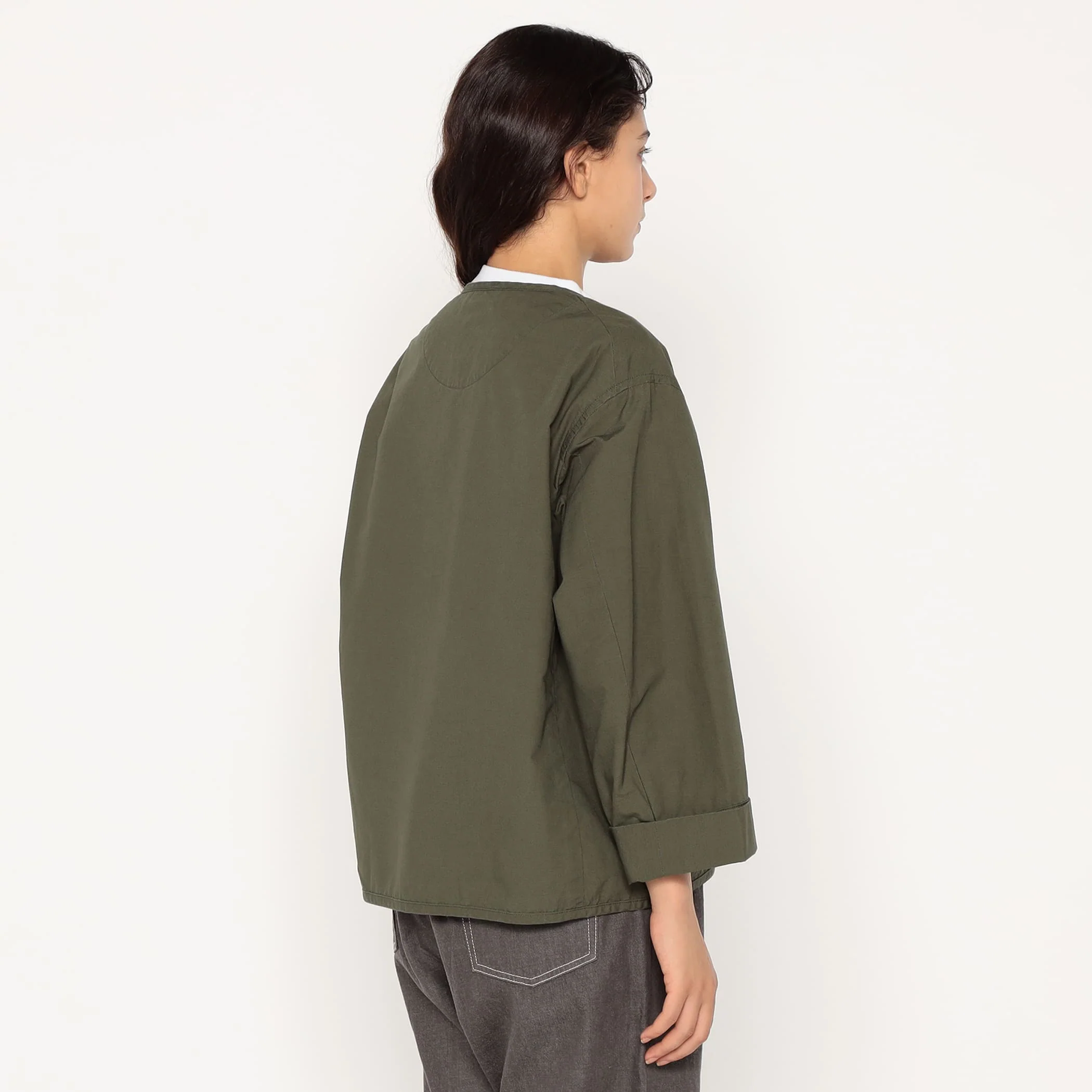 Women's Downproof Collarless Short Jacket - Image 5
