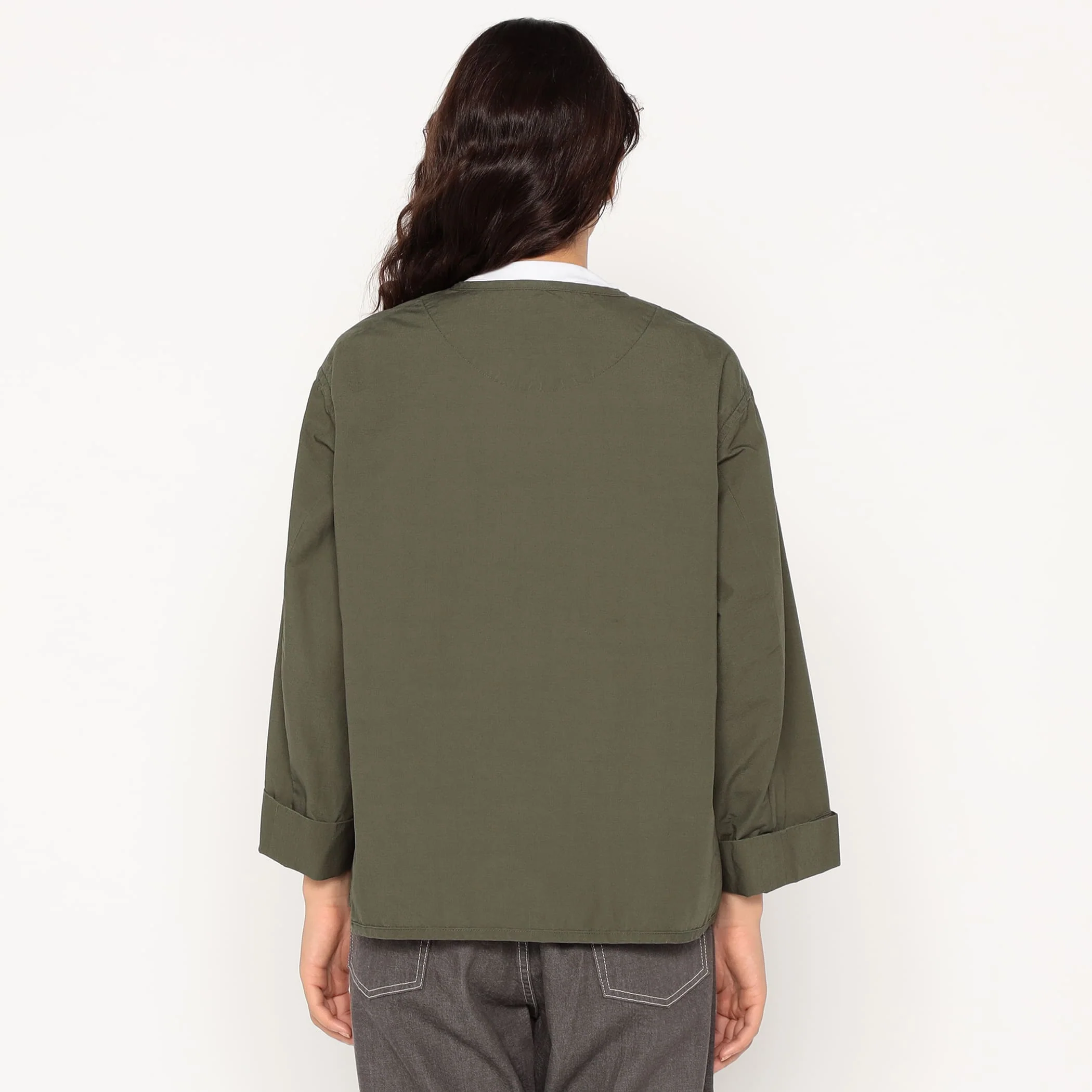Women's Downproof Collarless Short Jacket - Image 6