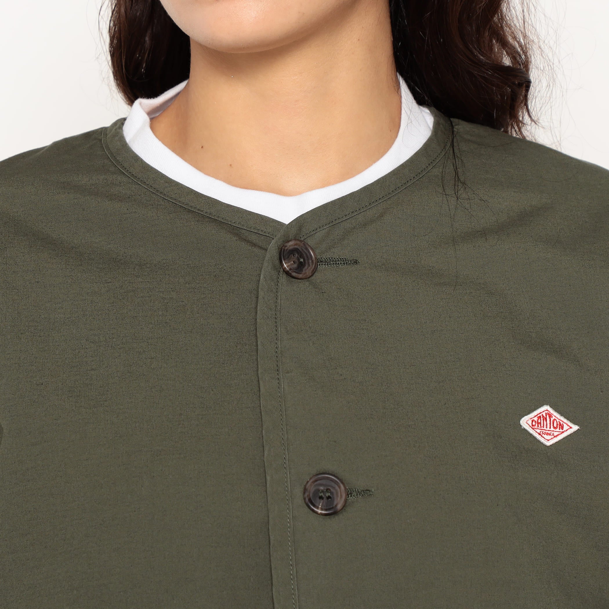 Women's Downproof Collarless Short Jacket - Image 7
