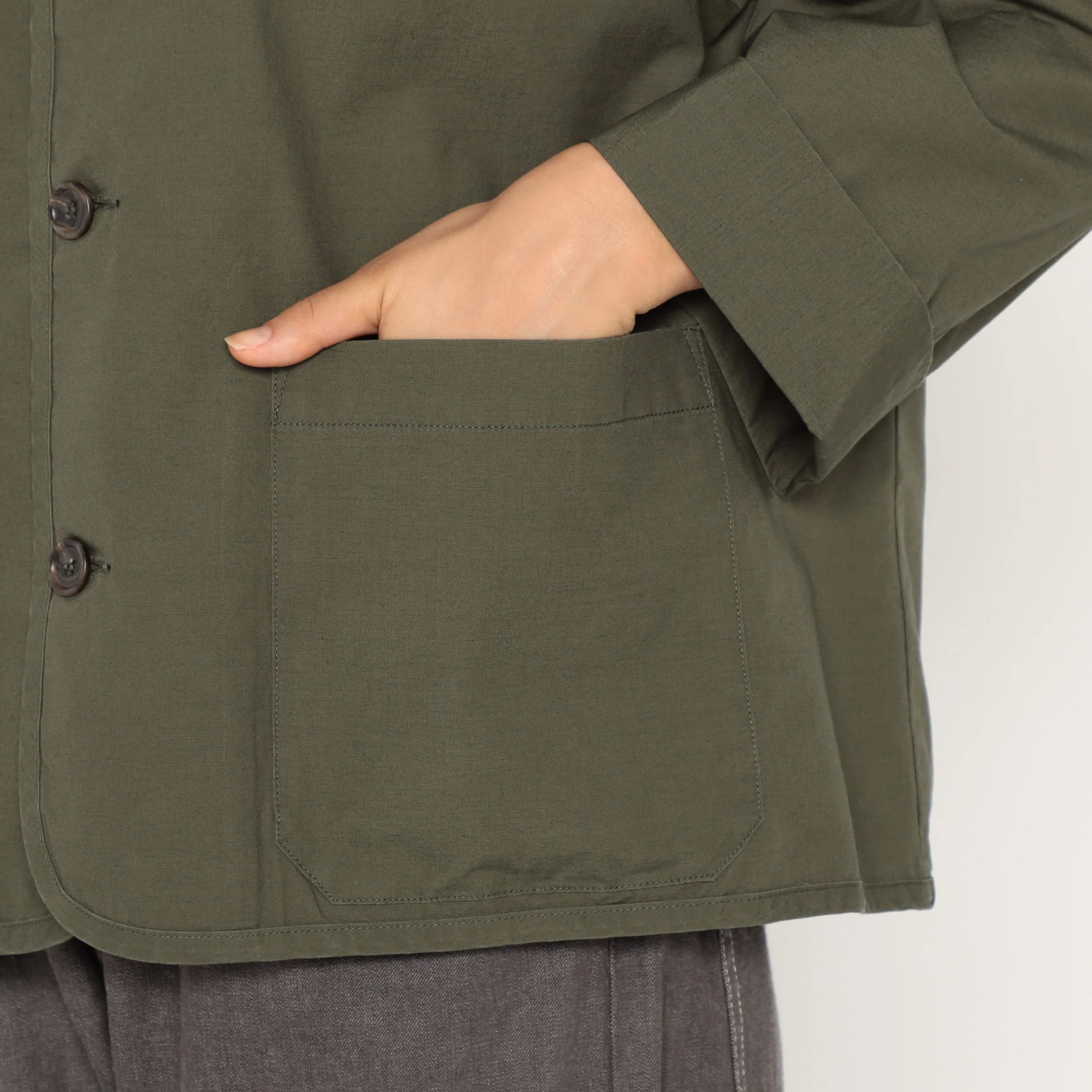 Women's Downproof Collarless Short Jacket - Image 9