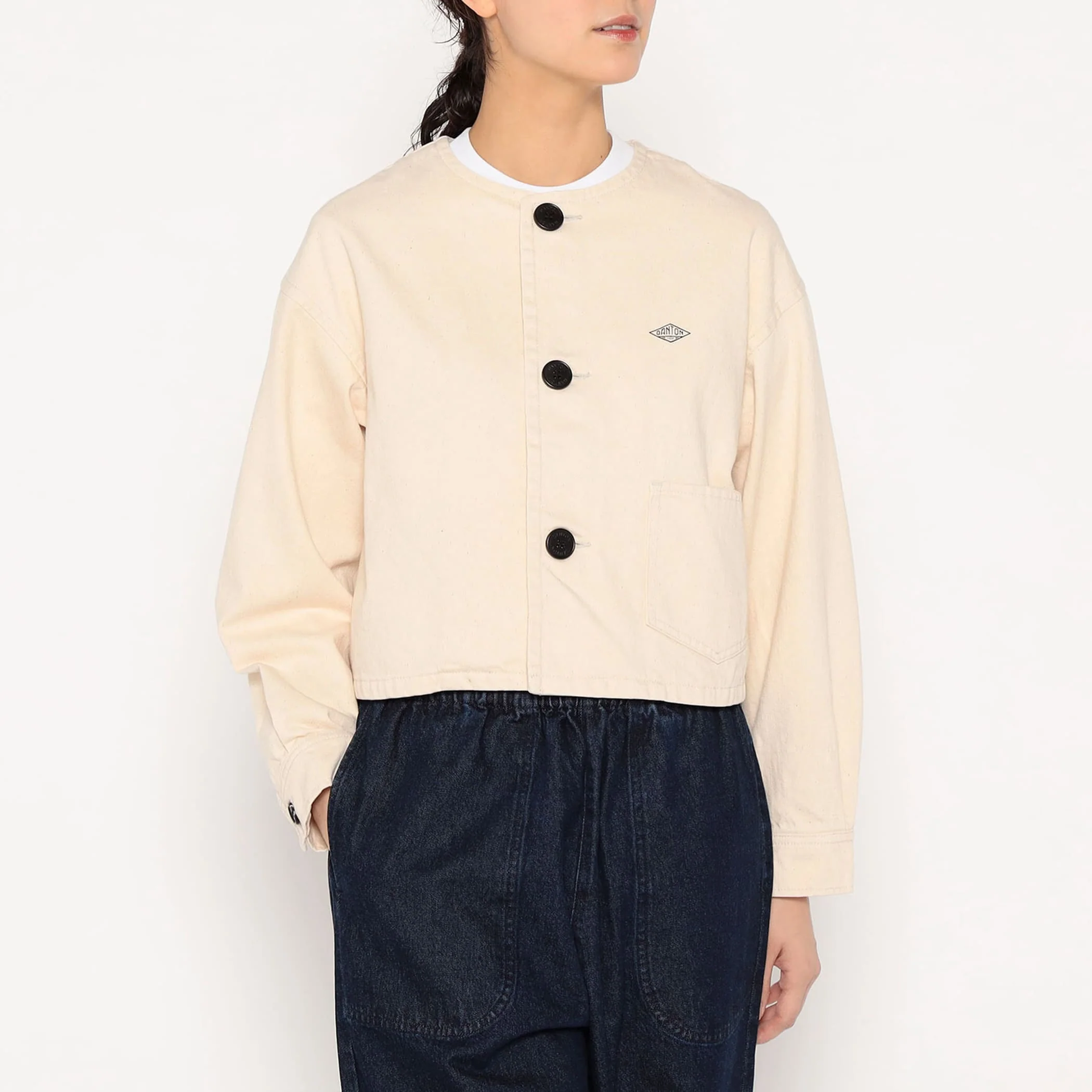 Women's Cotton Drill Collarless Short Jacket - Image 13