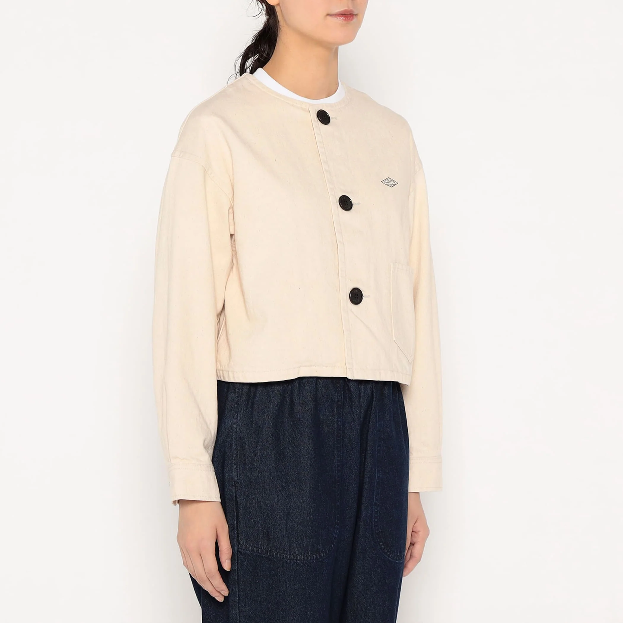 Women's Cotton Drill Collarless Short Jacket - Image 4