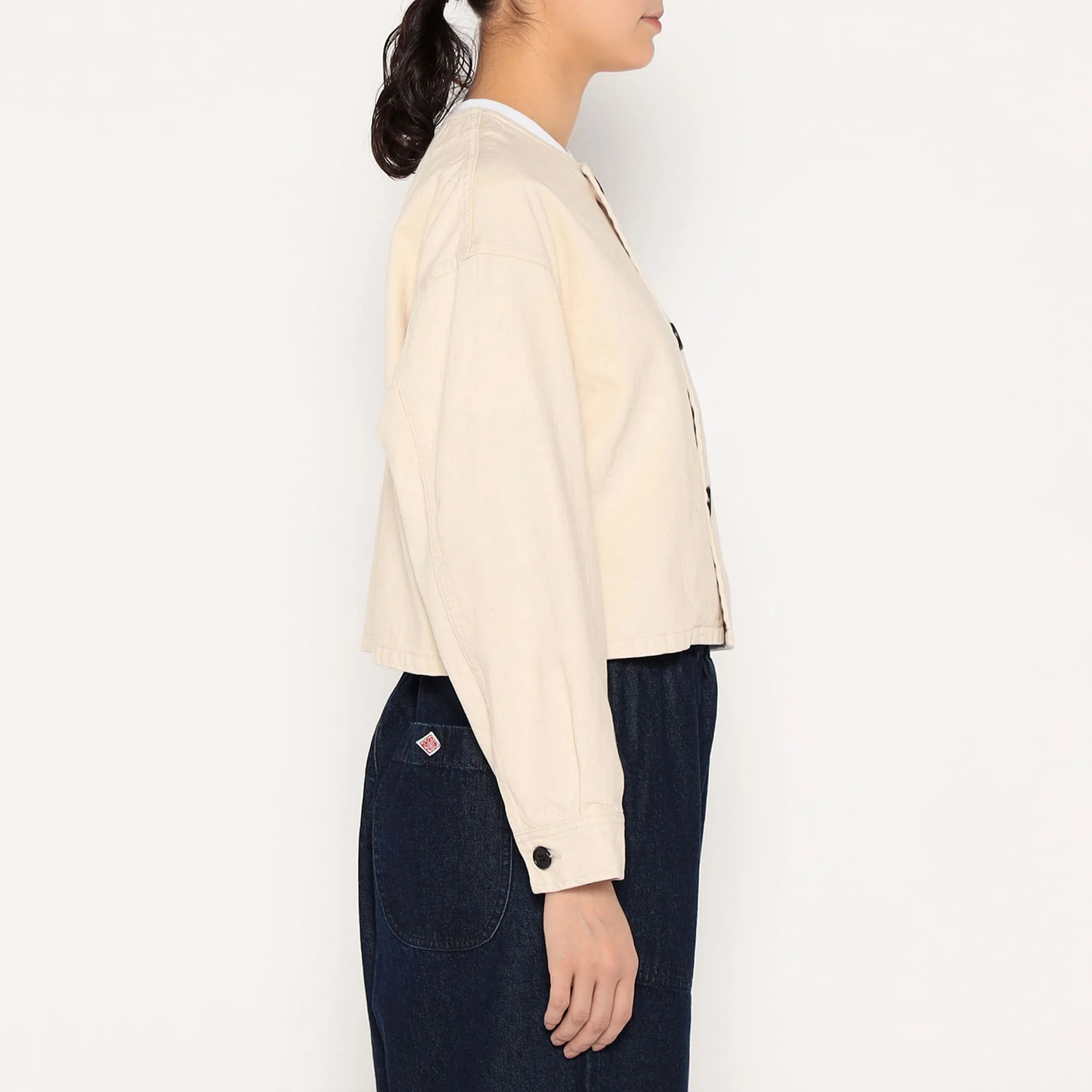 Women's Cotton Drill Collarless Short Jacket - Image 5