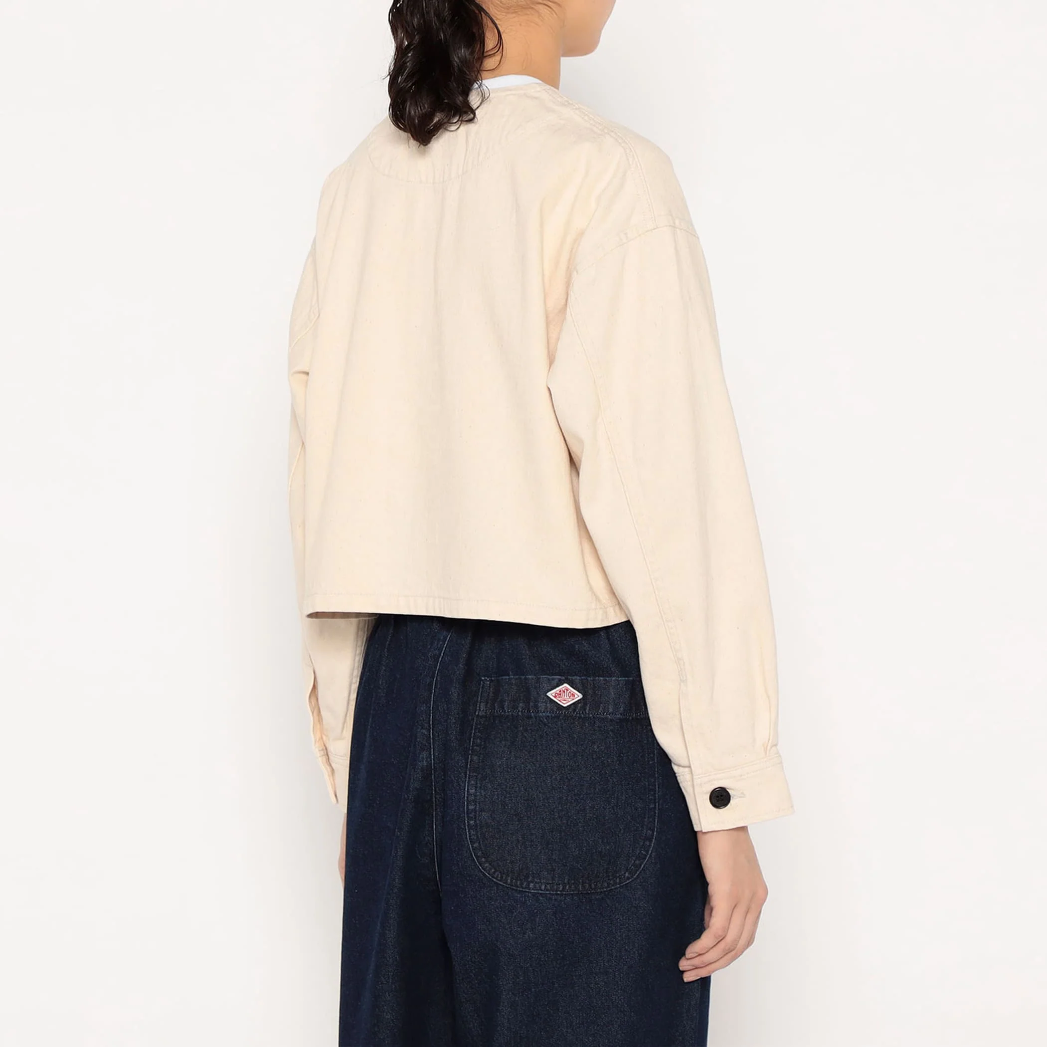 Women's Cotton Drill Collarless Short Jacket - Image 6