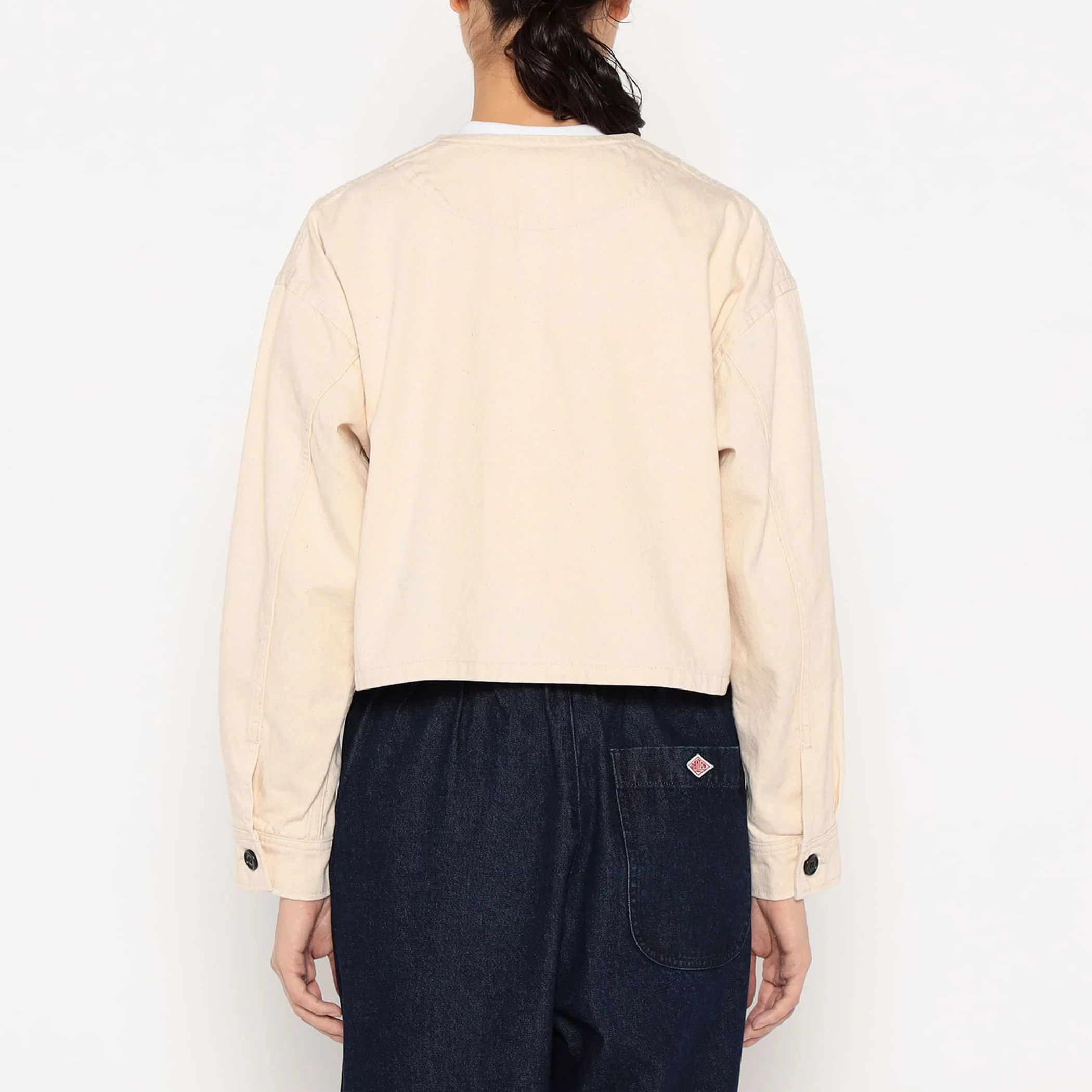 Women's Cotton Drill Collarless Short Jacket - Image 7