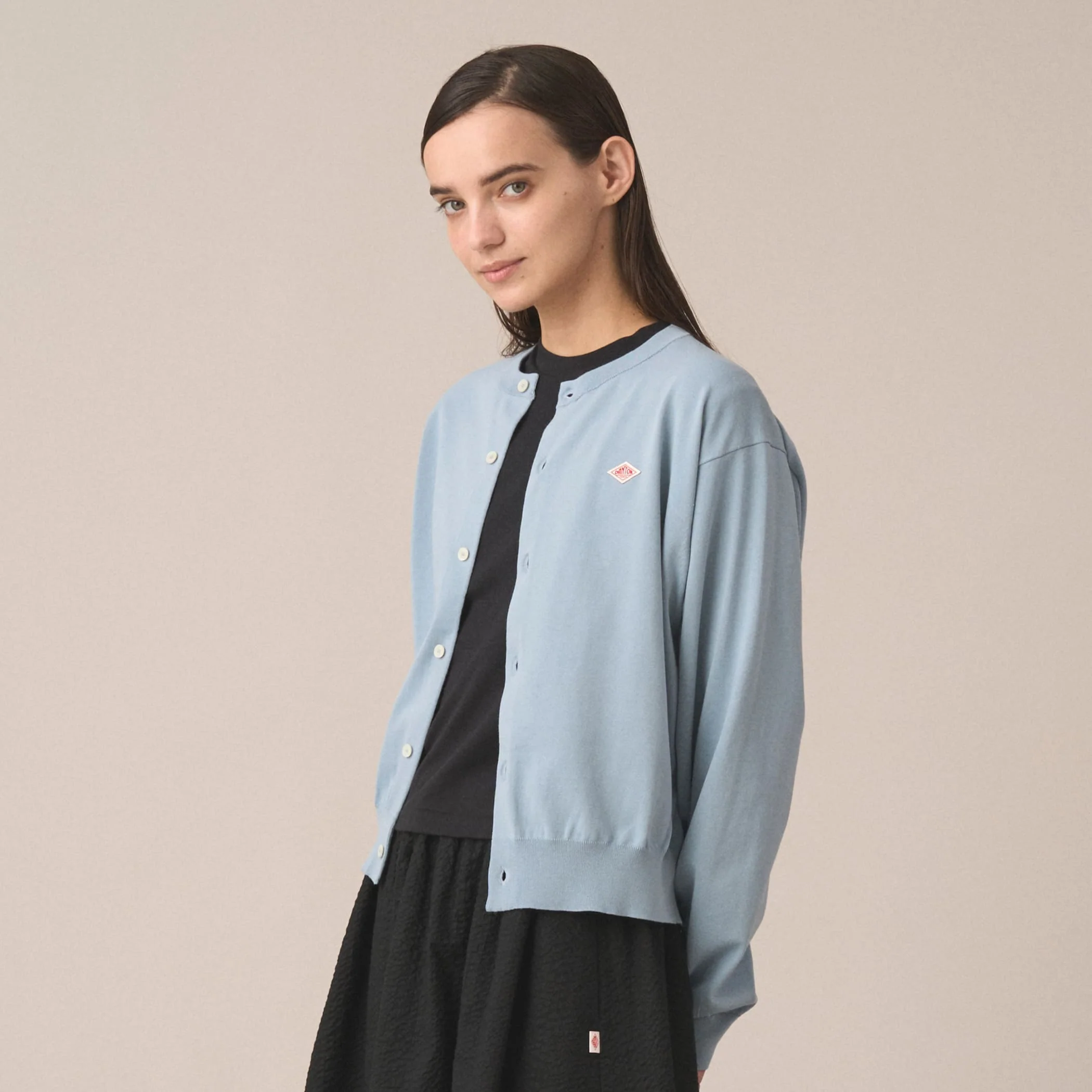 Women's Jersey Knit Crew Neck Cardigan - Image 3