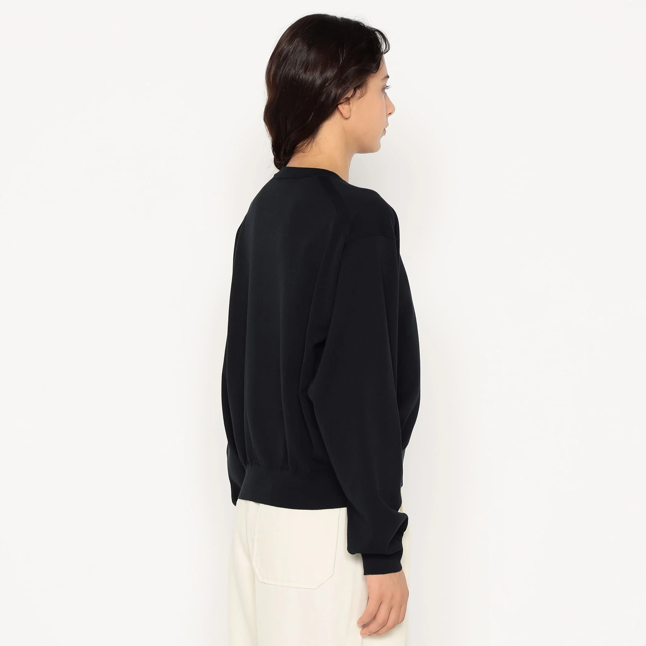 Women's Jersey Knit Crew Neck Cardigan - Image 7