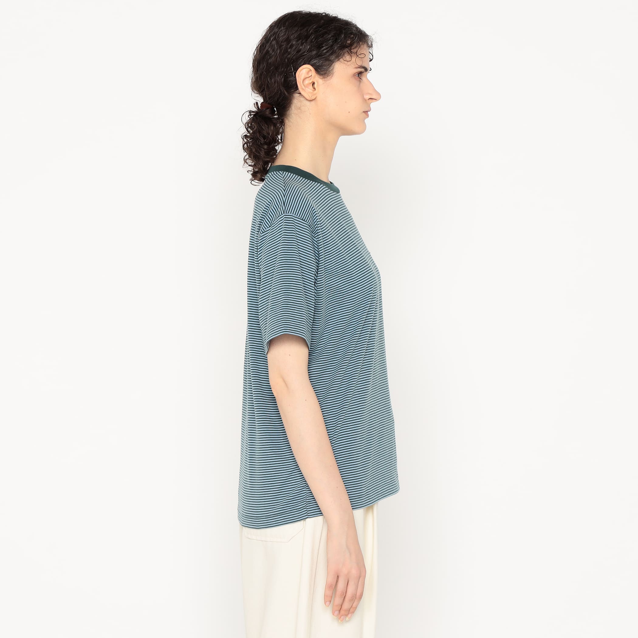 Women's Short Sleeve Inner T-shirt Stripe - Image 5