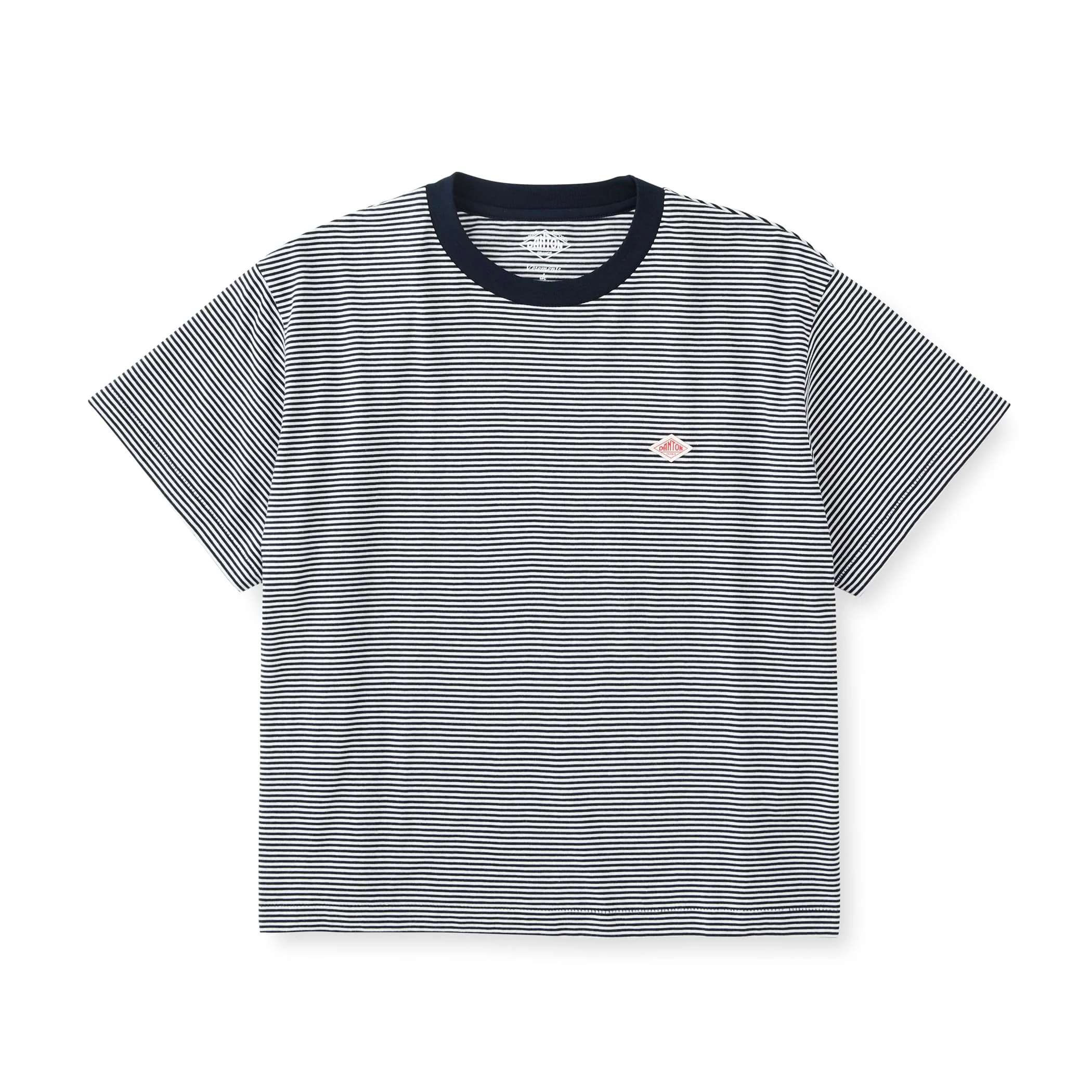 Women's Short Sleeve Cropped T-shirt Stripe