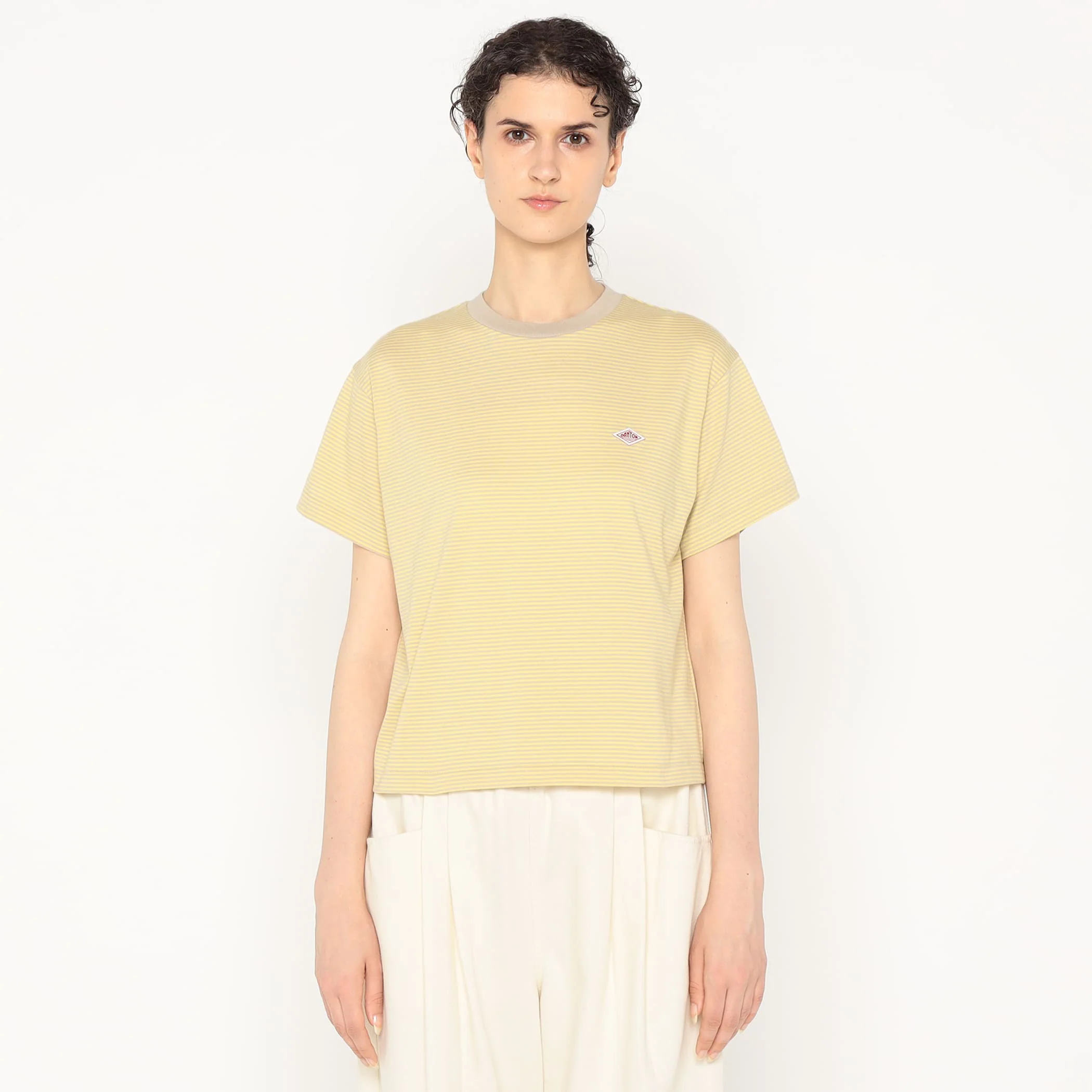 Women's Short Sleeve Cropped T-shirt Stripe - Image 3