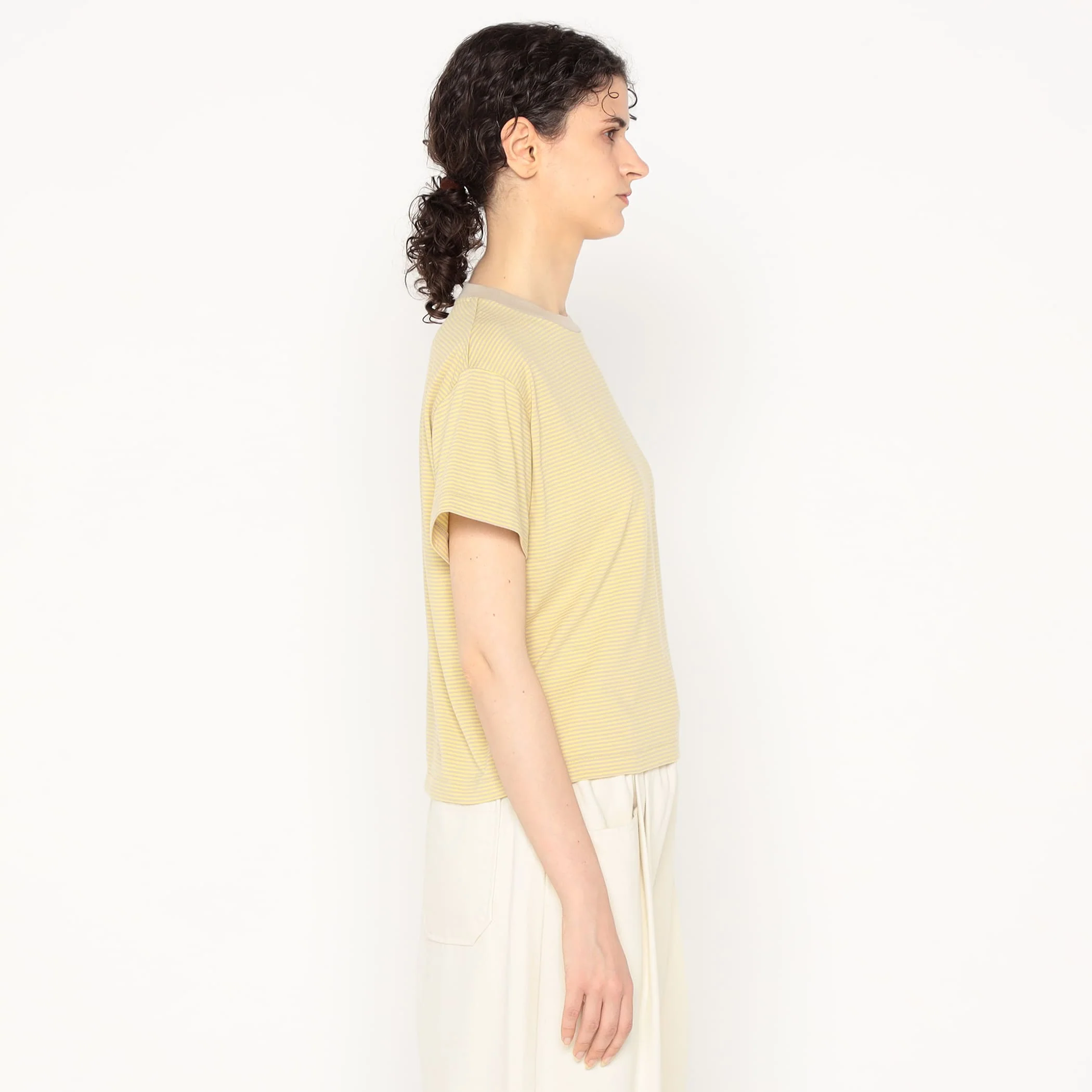 Women's Short Sleeve Cropped T-shirt Stripe - Image 5