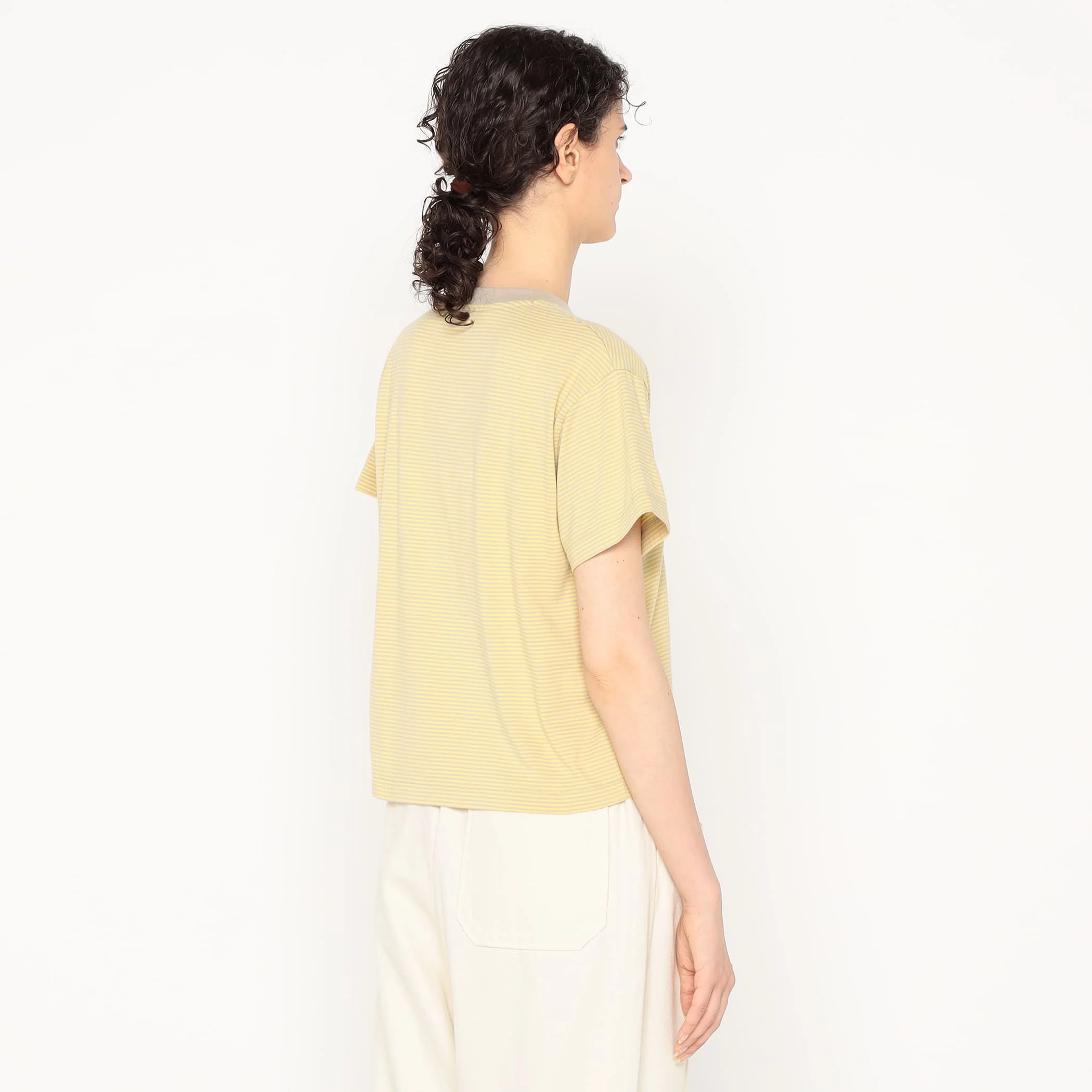 Women's Short Sleeve Cropped T-shirt Stripe - Image 6