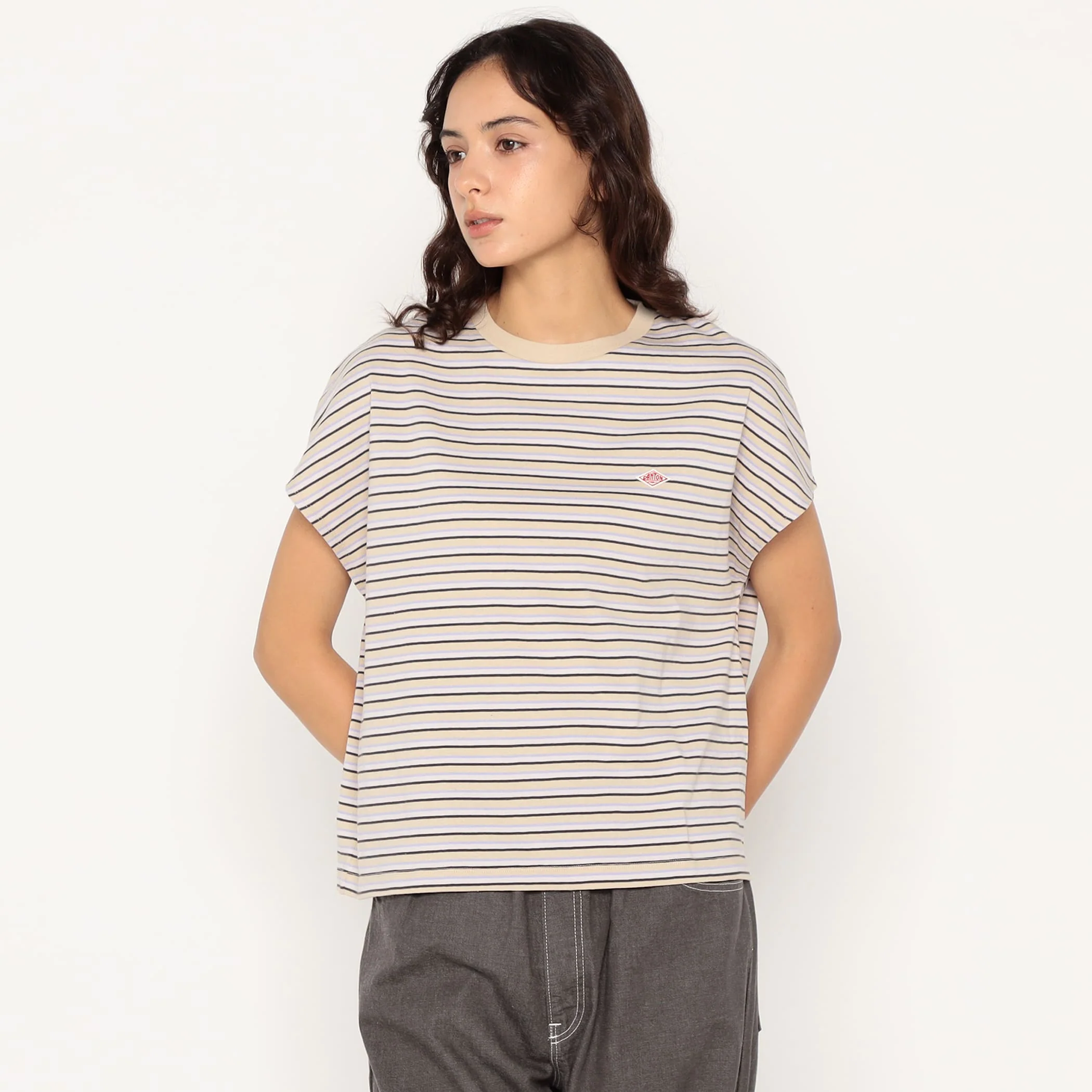 Women's Cotton Jersey Dolman Short T-shirt Stripe - Image 15