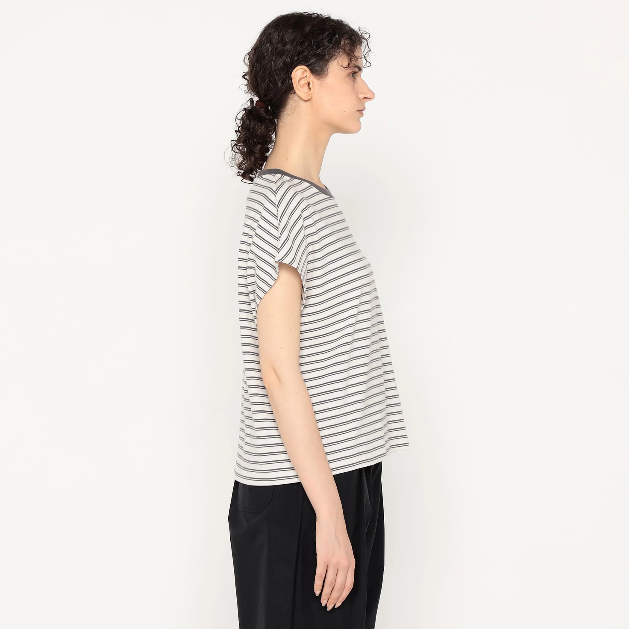Women's Cotton Jersey Dolman Short T-shirt Stripe - Image 5