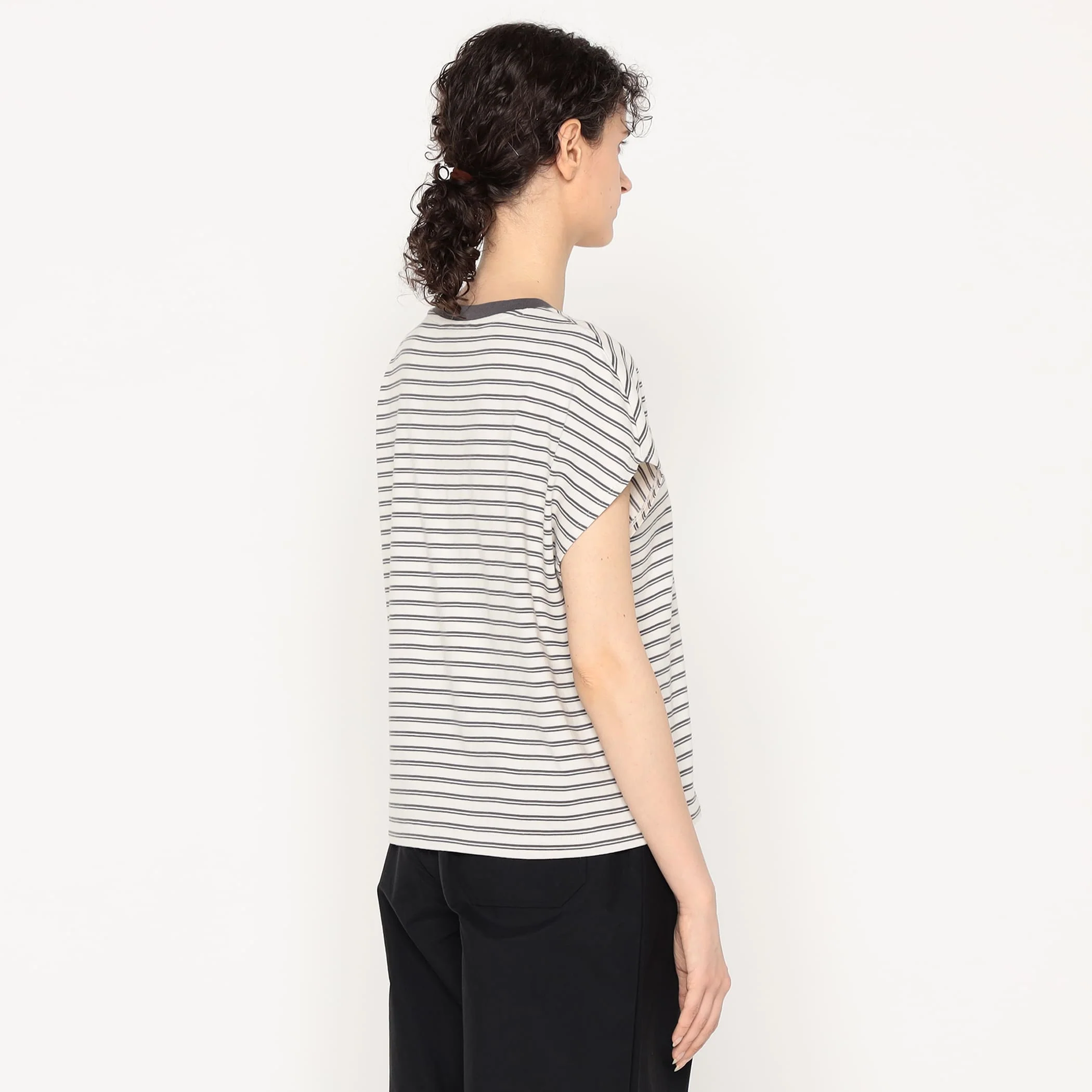 Women's Cotton Jersey Dolman Short T-shirt Stripe - Image 6