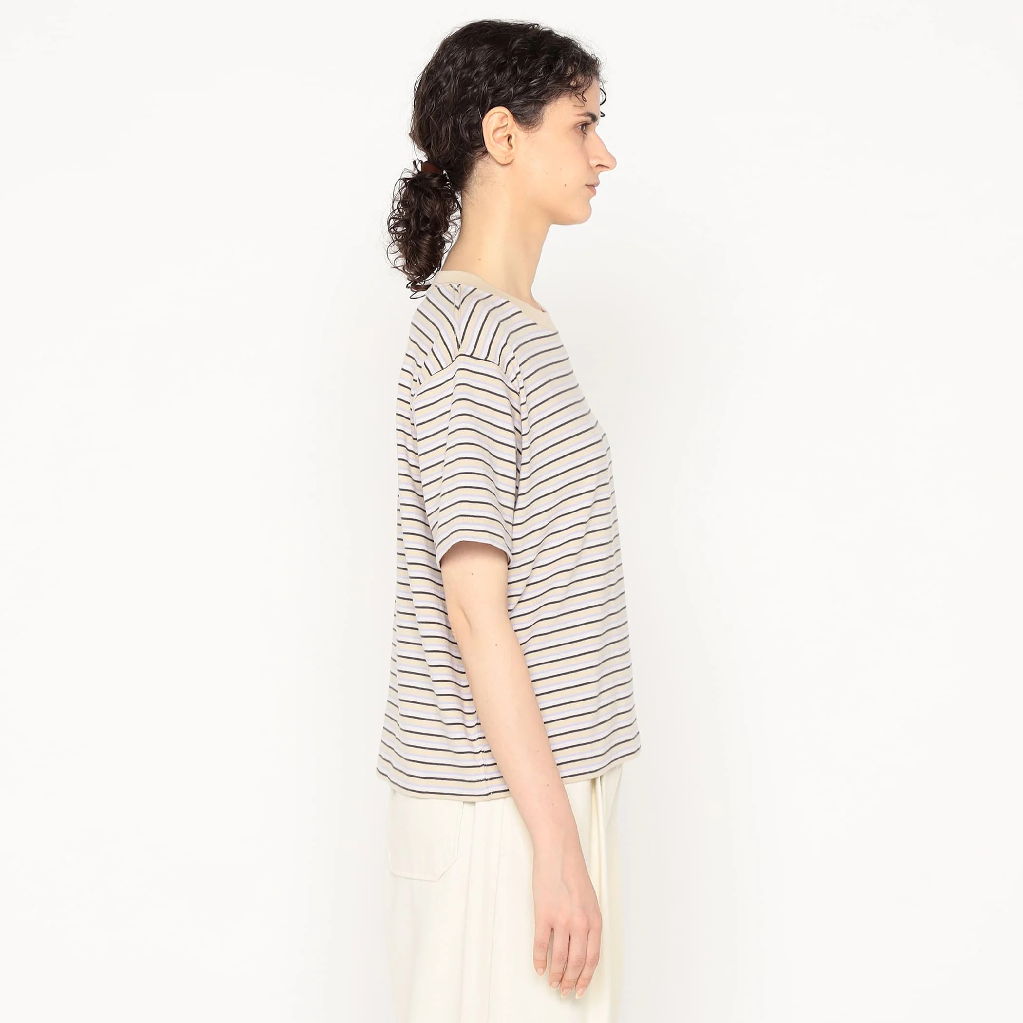 Women's Cotton Jersey Short T-shirt Stripe - Image 6