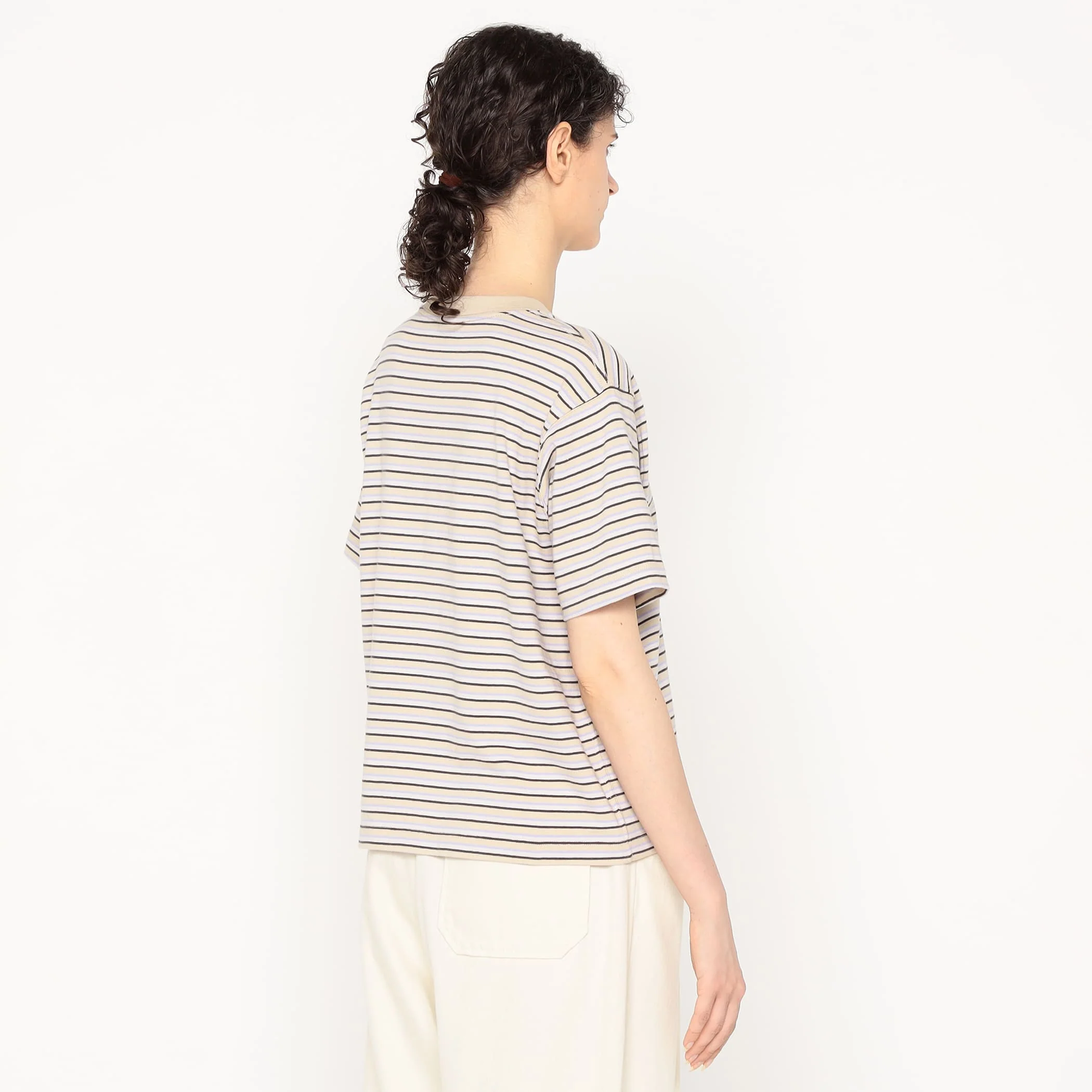 Women's Cotton Jersey Short T-shirt Stripe - Image 7