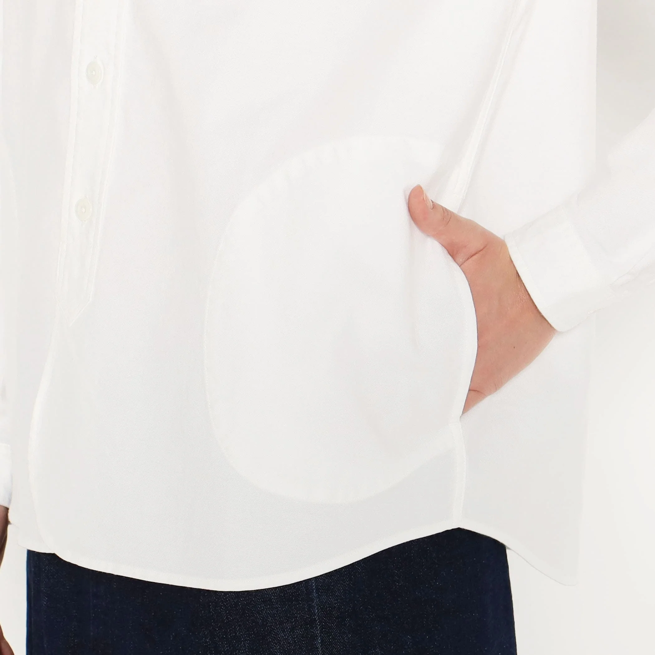Women's Oxford Band Collar Shirt - Image 13