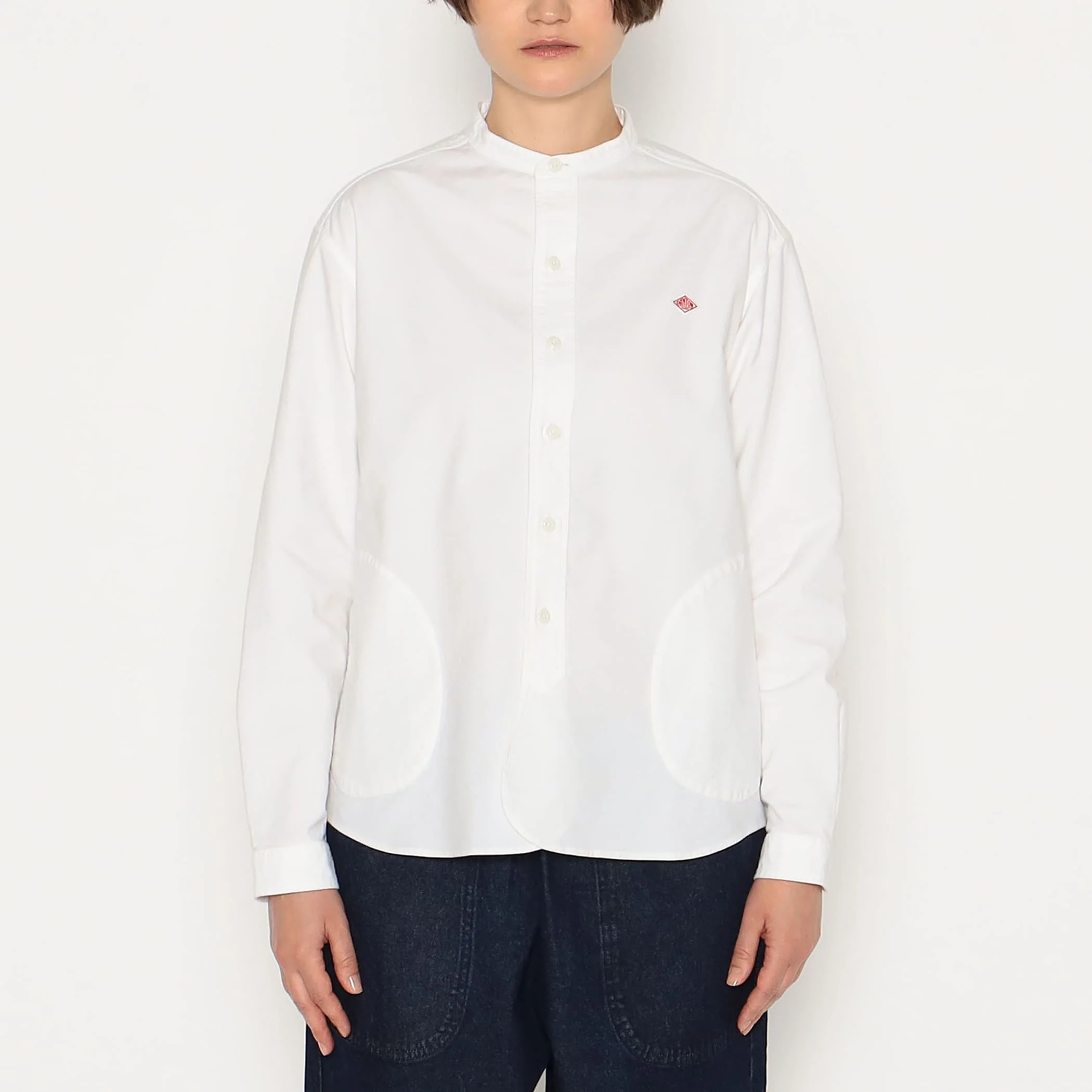 Women's Oxford Band Collar Shirt - Image 4