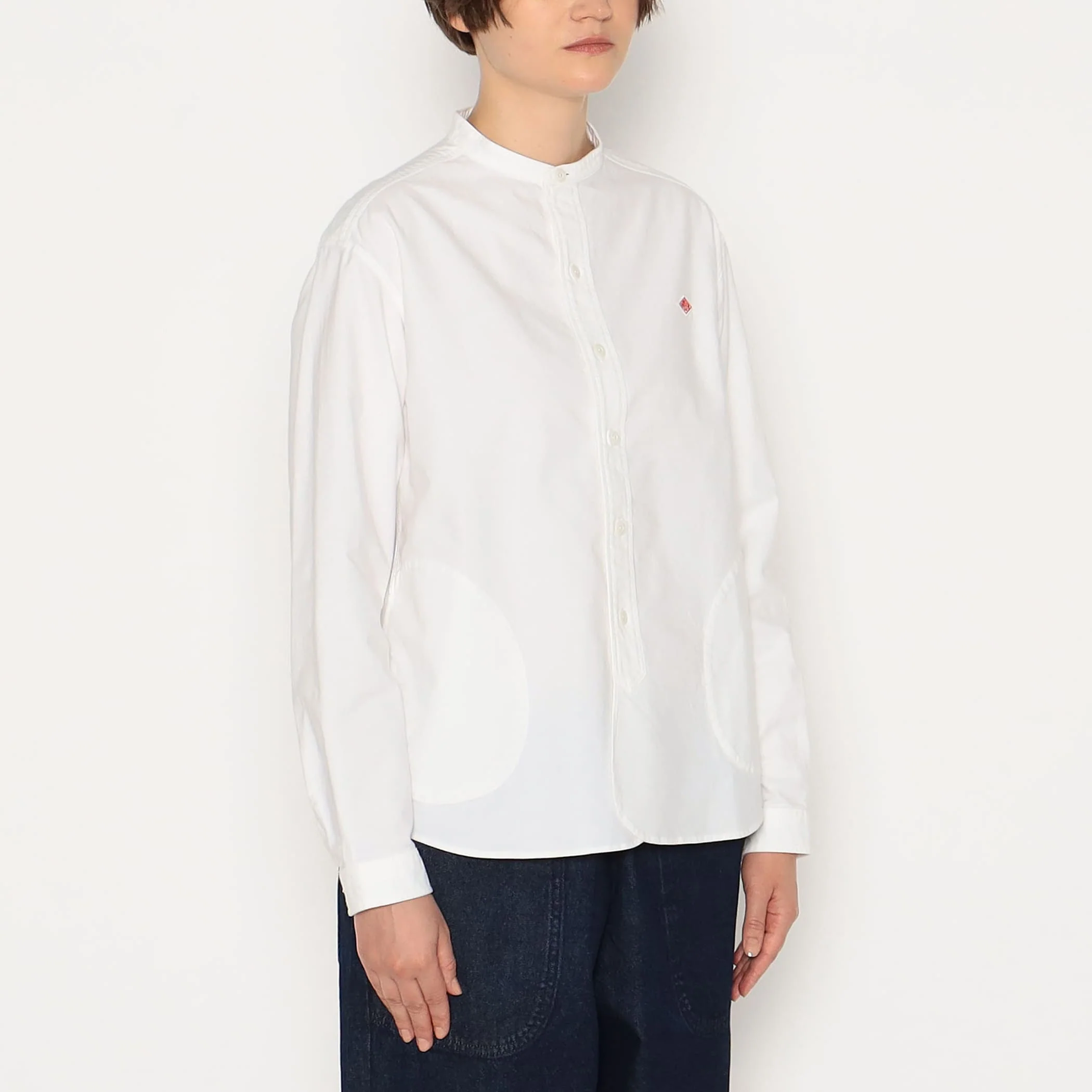 Women's Oxford Band Collar Shirt - Image 5