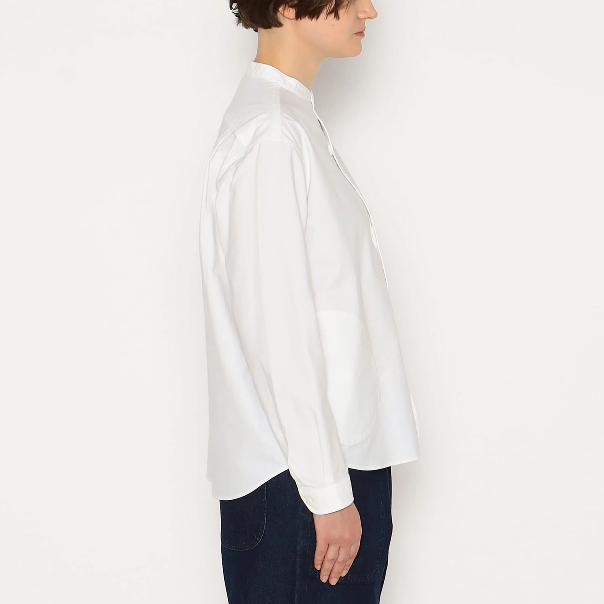 Women's Oxford Band Collar Shirt - Image 6