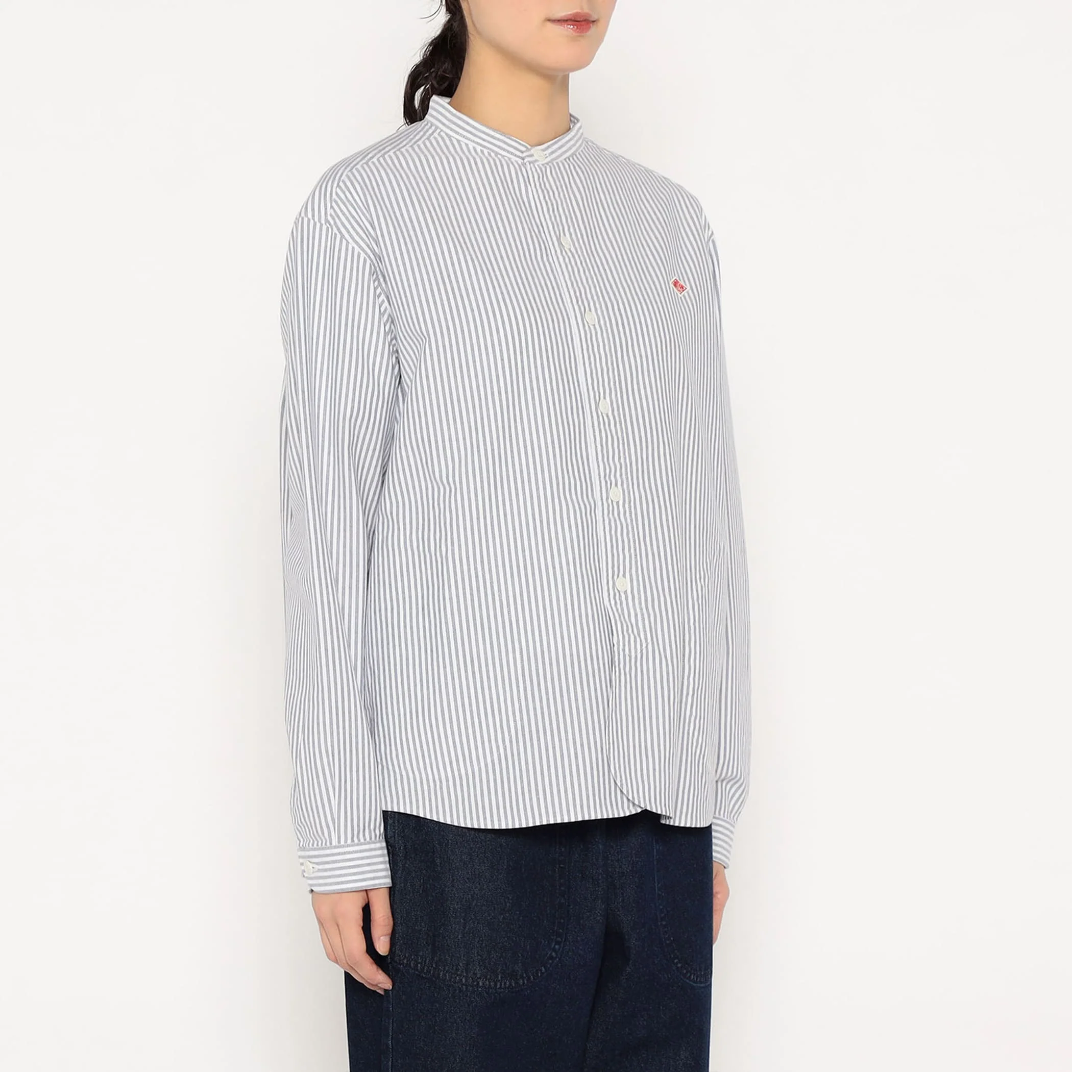 Women's Oxford Band Collar Shirt Pattern - Image 3