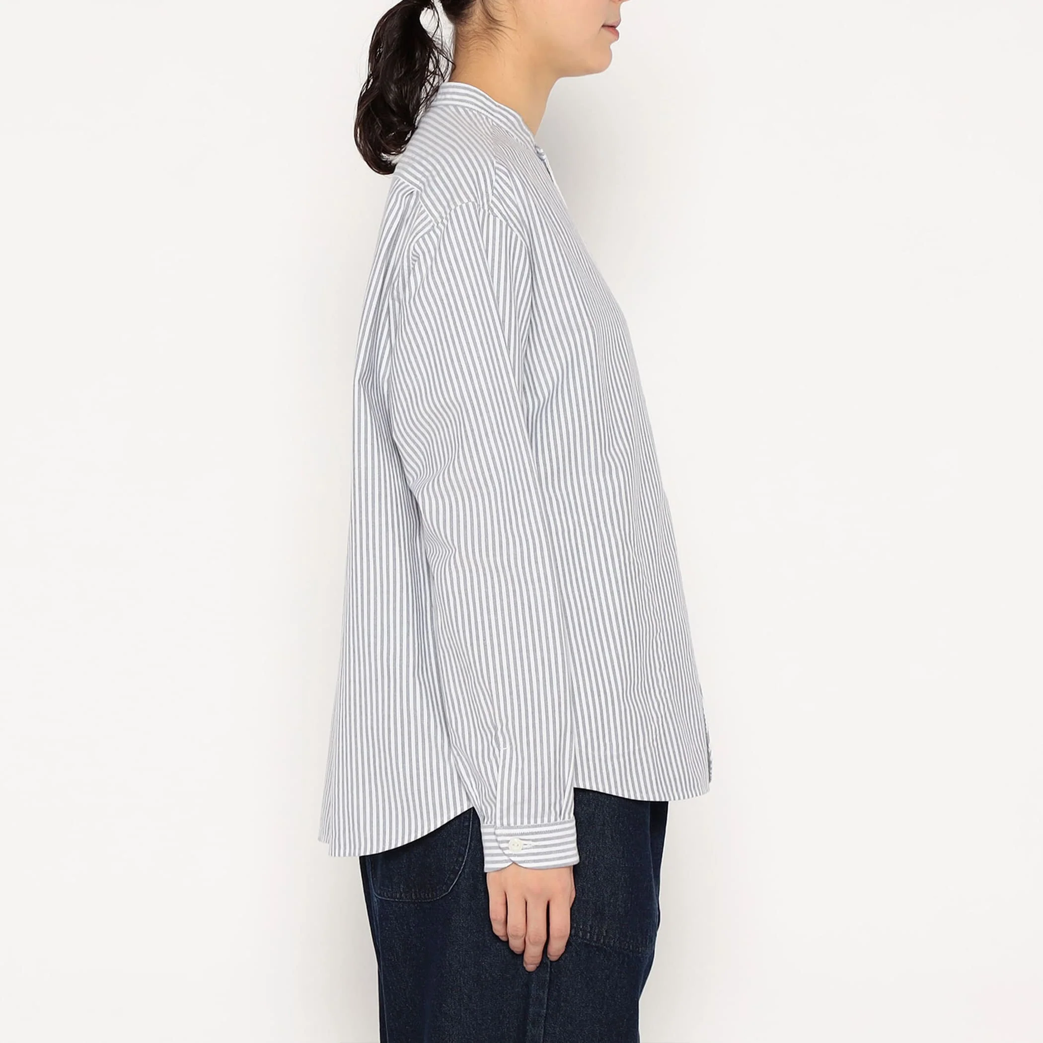 Women's Oxford Band Collar Shirt Pattern - Image 4