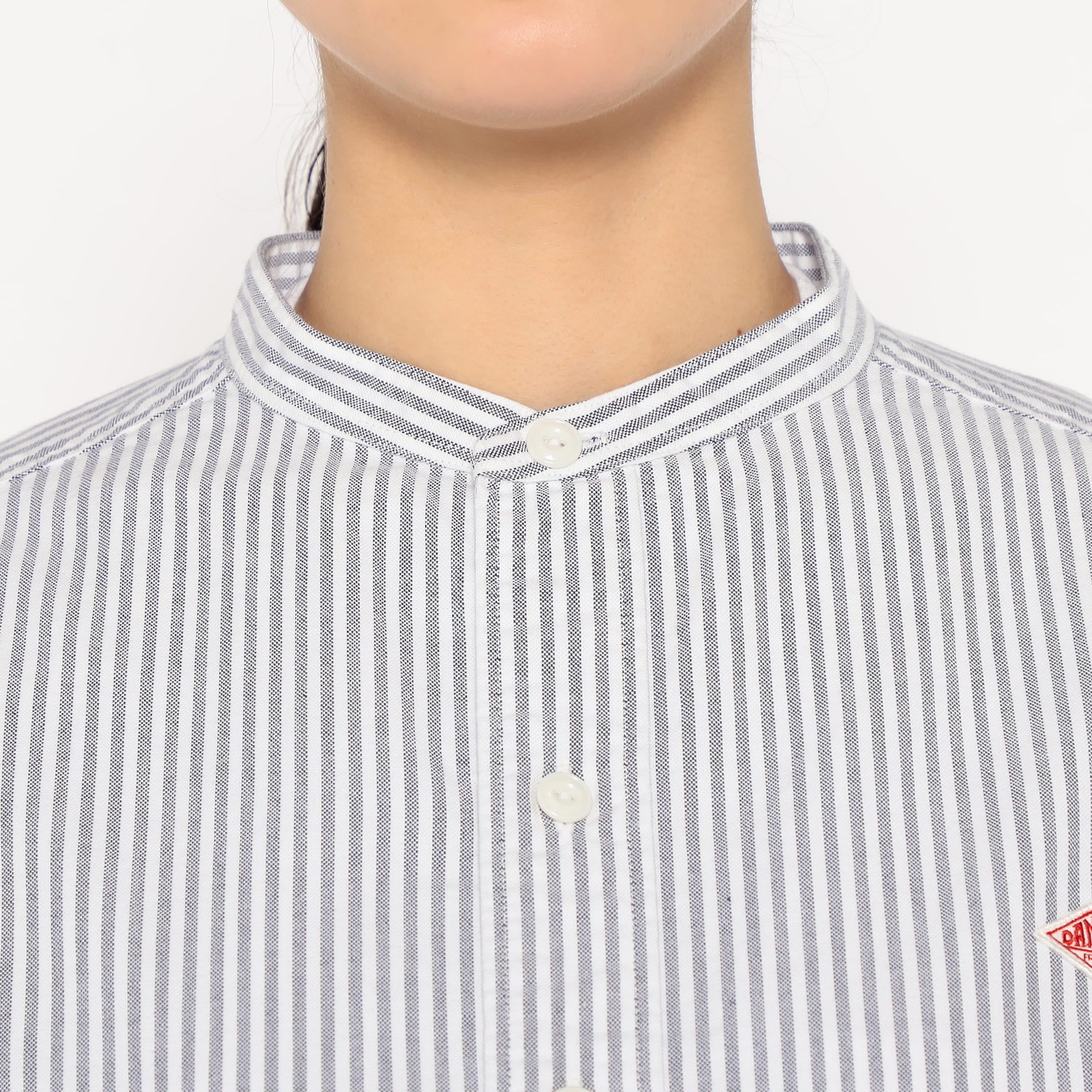 Women's Oxford Band Collar Shirt Pattern - Image 8