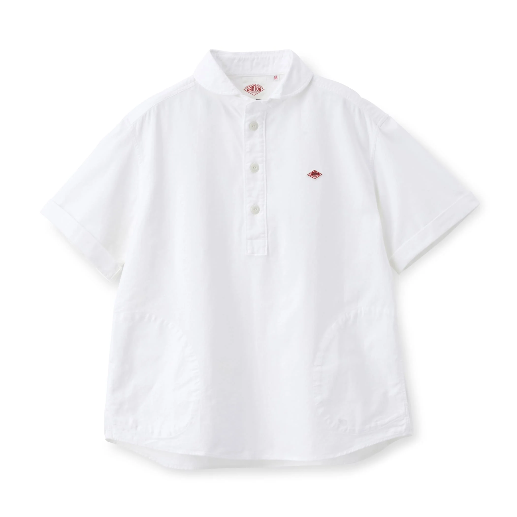 Women's Oxford Round Collar Short Sleeve Pullover Shirt