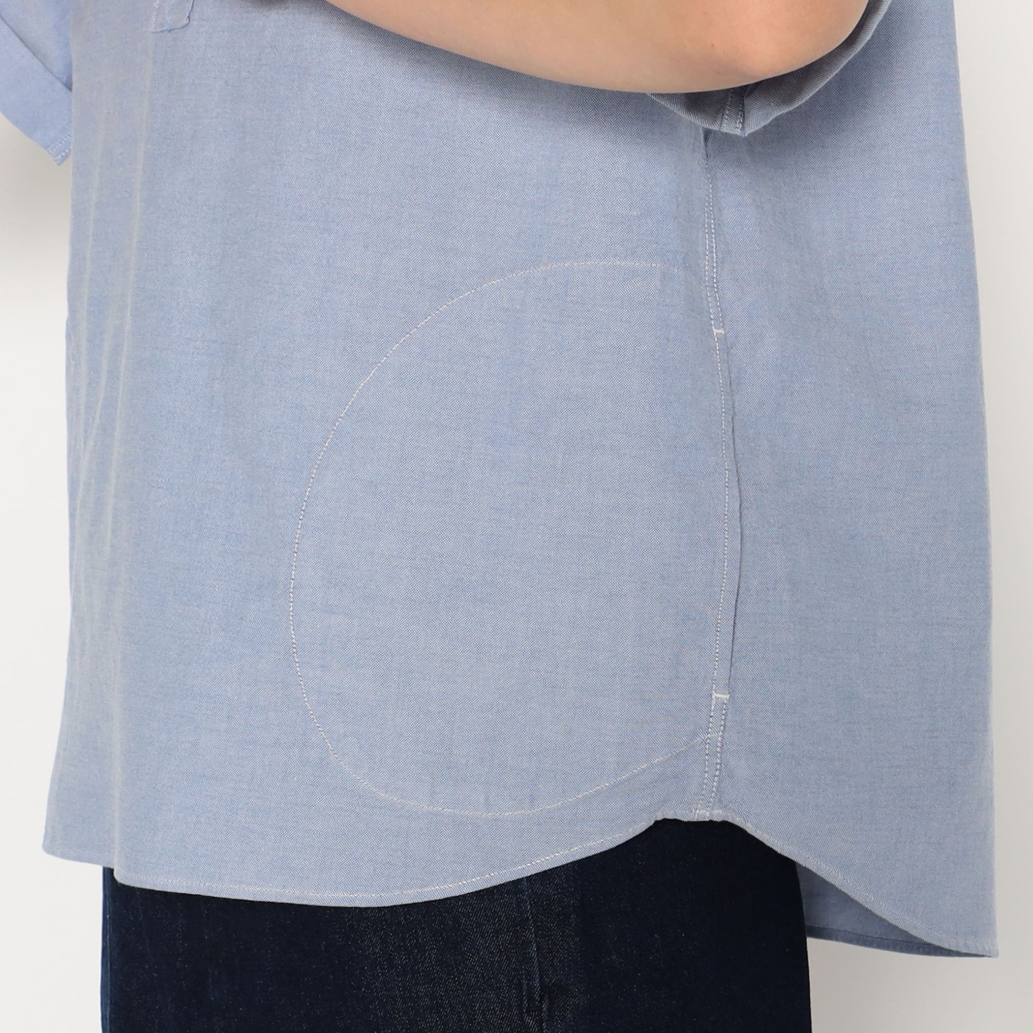 Women's Oxford Round Collar Short Sleeve Pullover Shirt - Image 10