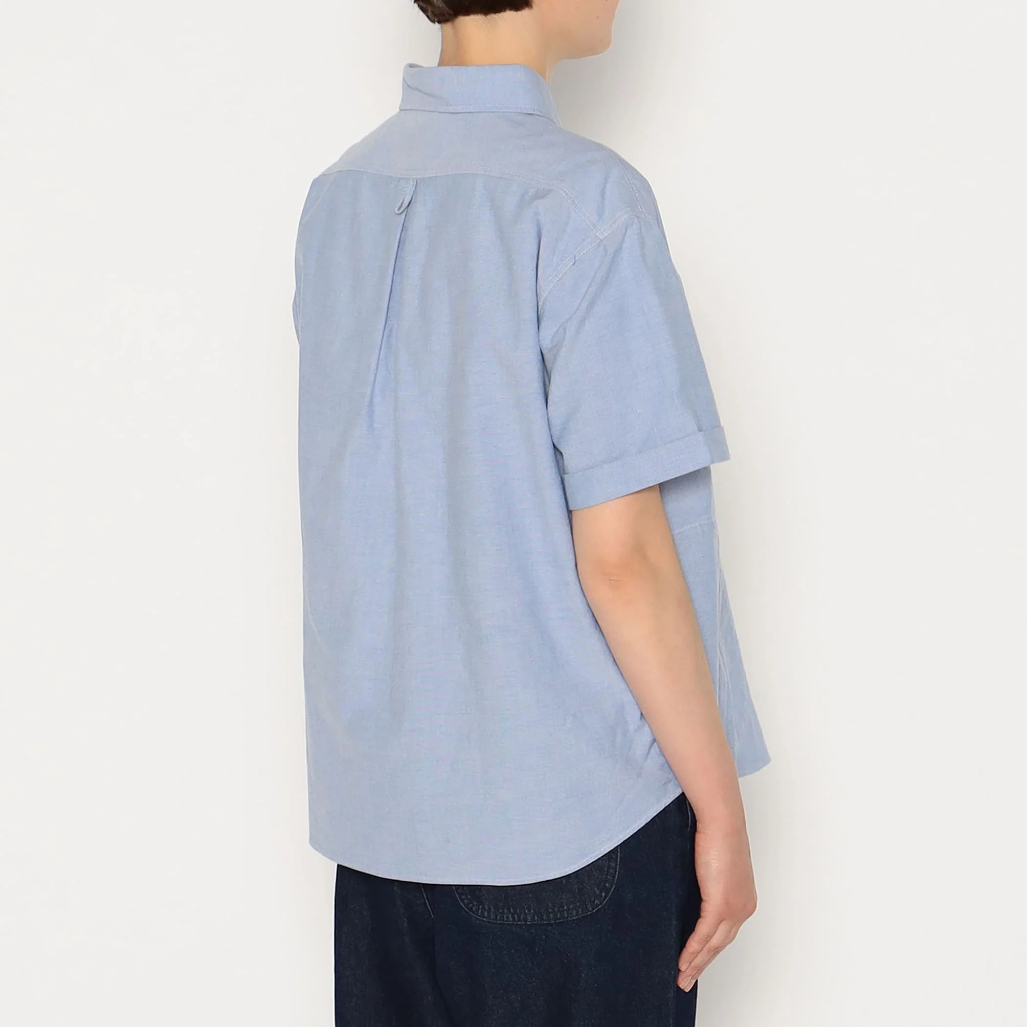 Women's Oxford Round Collar Short Sleeve Pullover Shirt - Image 5