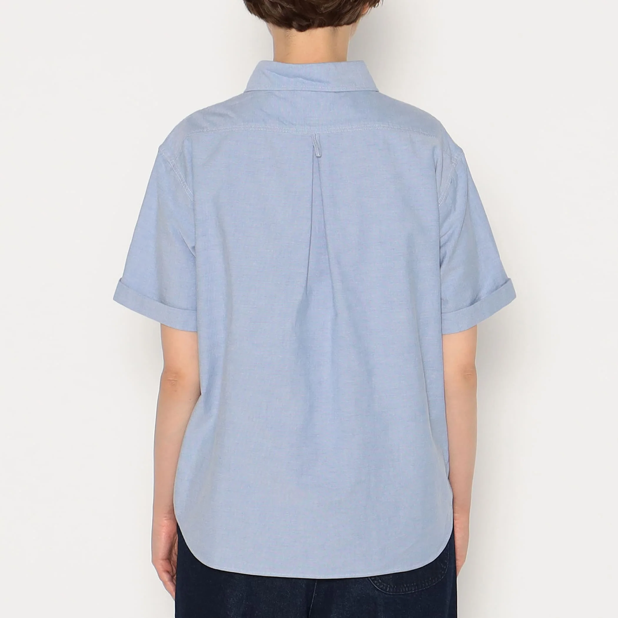 Women's Oxford Round Collar Short Sleeve Pullover Shirt - Image 6