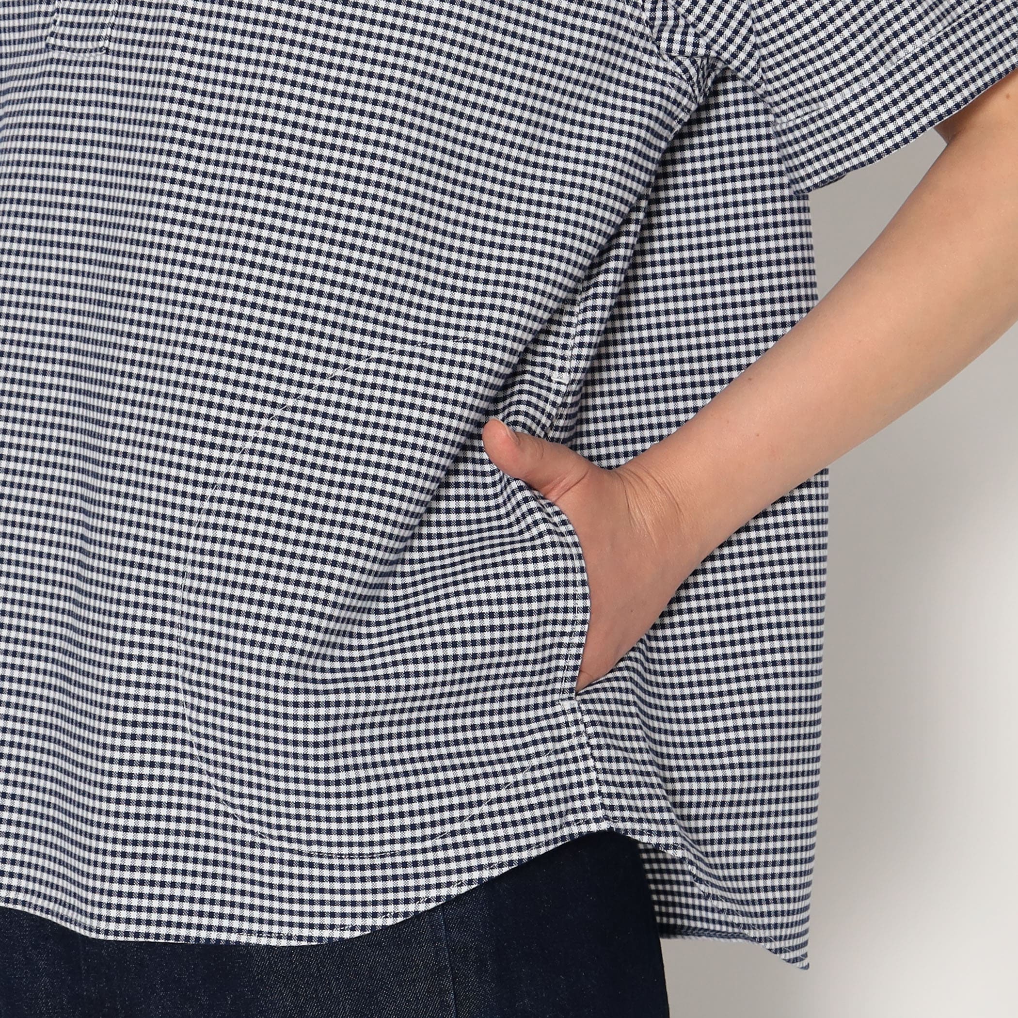 Women's Oxford Round Collar Short Sleeve Pullover Shirt Pattern - Image 12