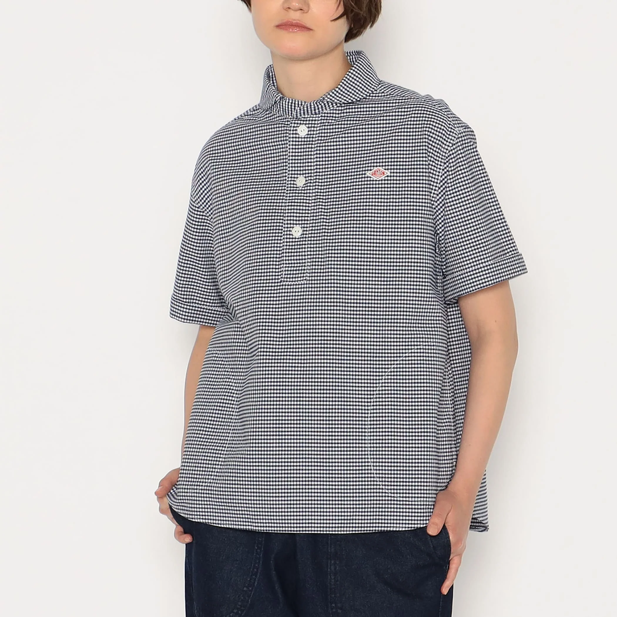 Women's Oxford Round Collar Short Sleeve Pullover Shirt Pattern - Image 2