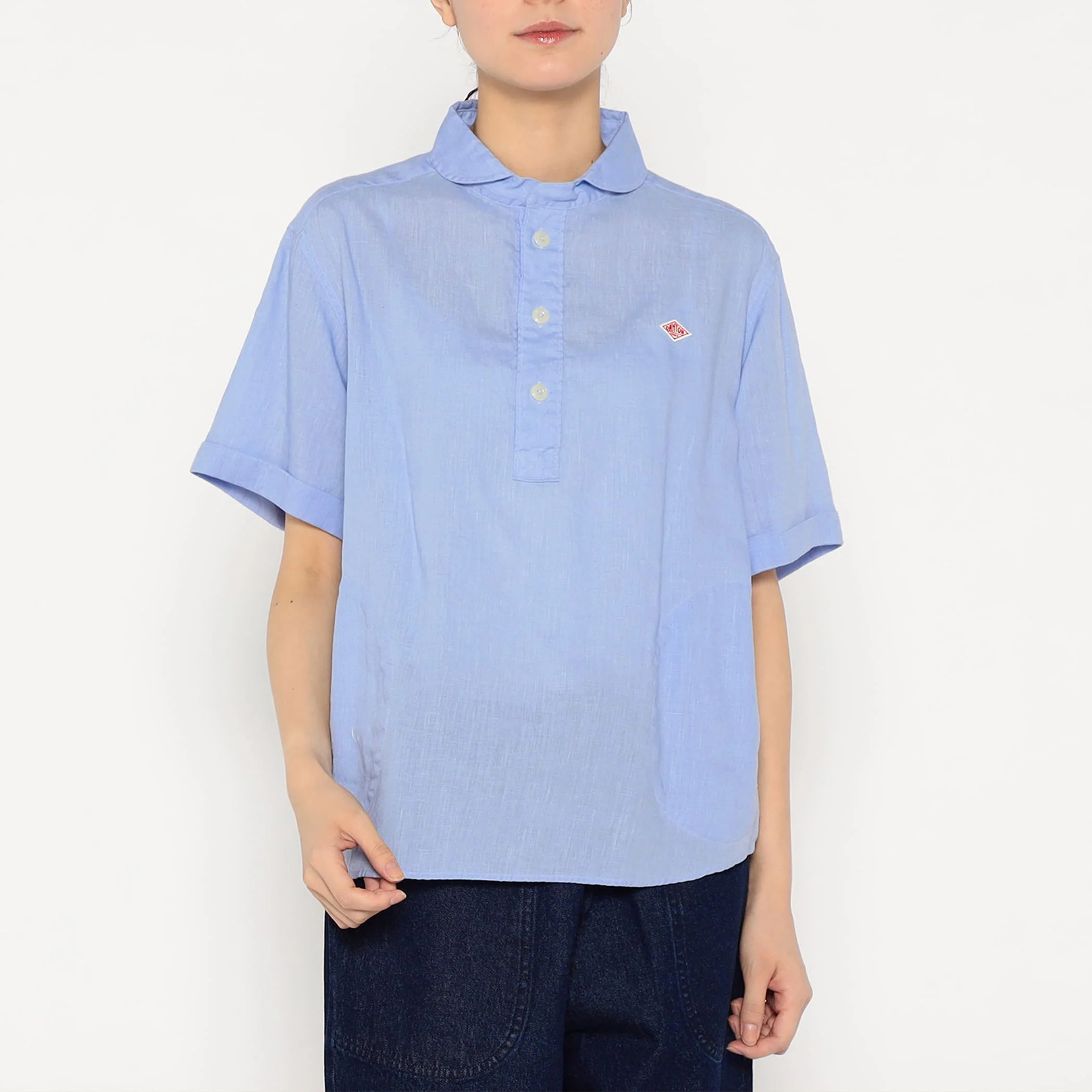 Women's Linen Round Collar Short Sleeve Pullover Shirt - Image 16