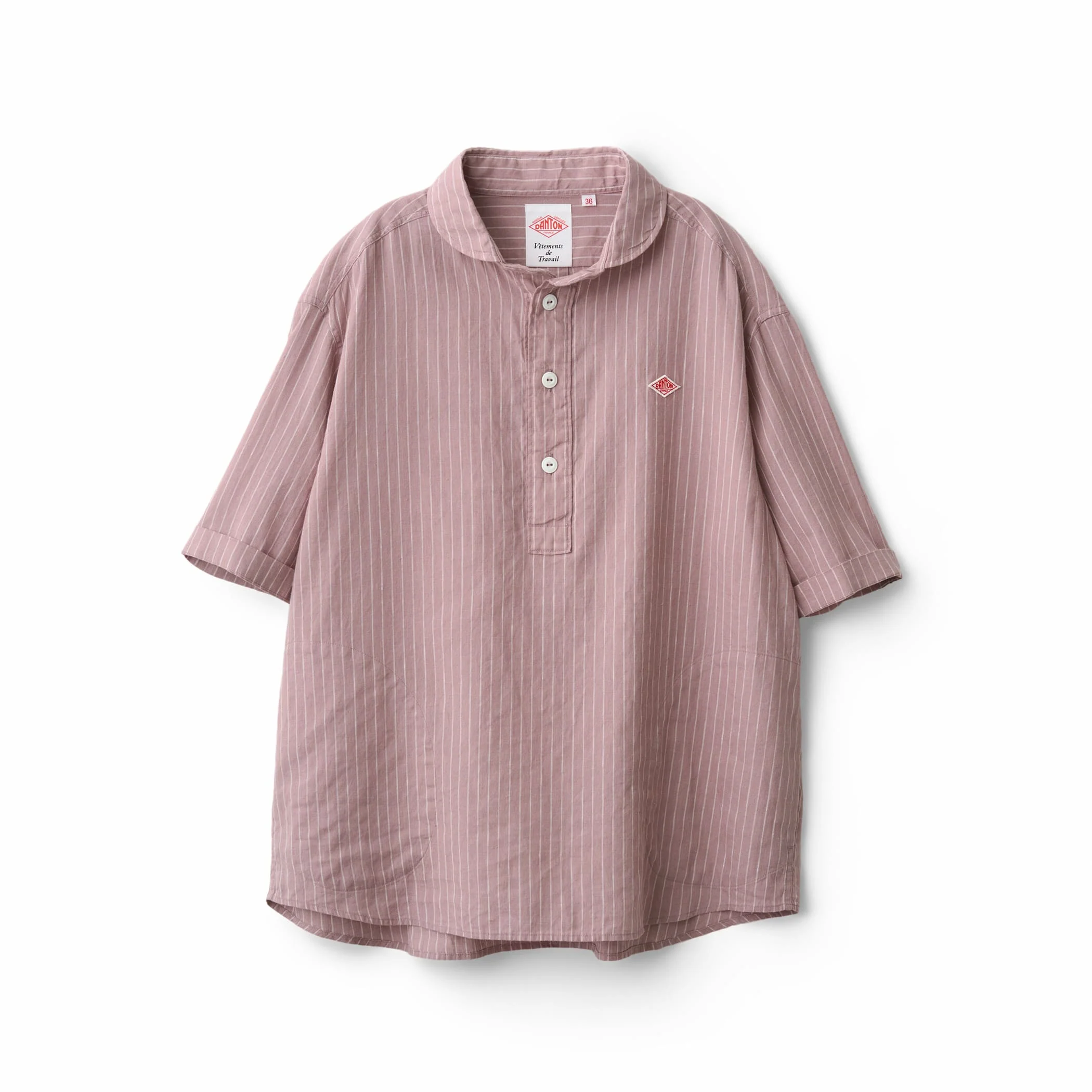 Women's Linen Round Collar Short Sleeve Pullover Shirt Pattern
