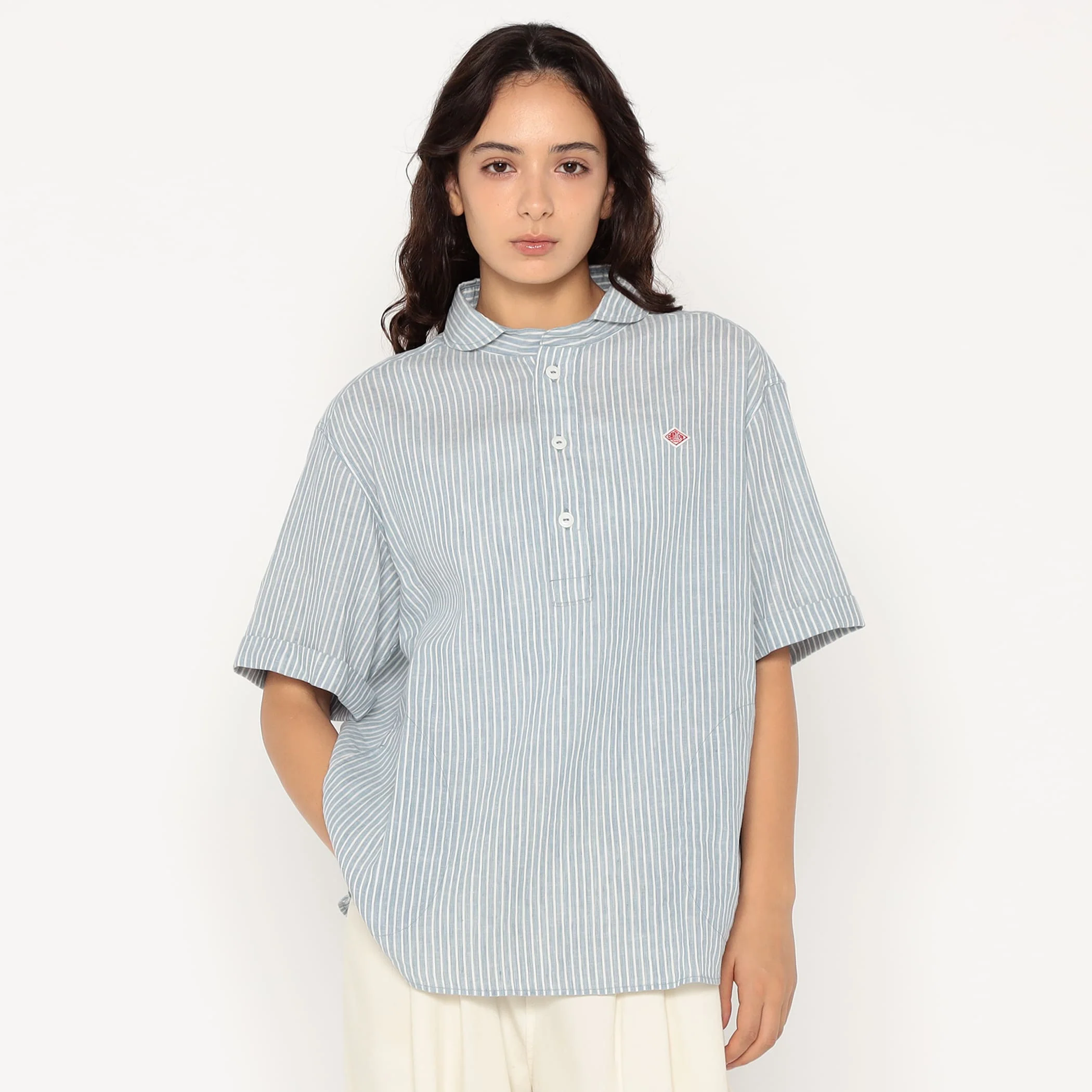 Women's Linen Round Collar Short Sleeve Pullover Shirt Pattern - Image 16