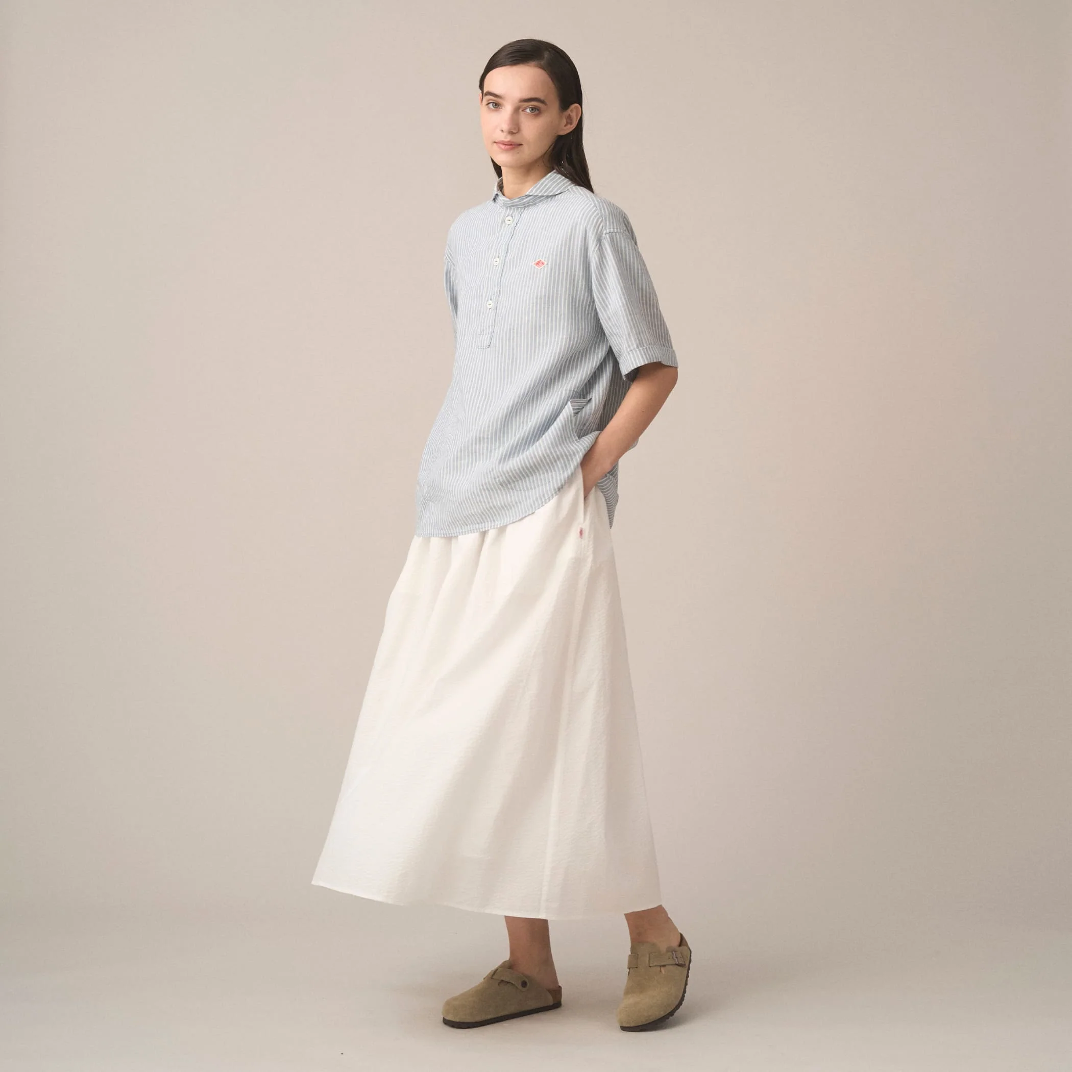 Women's Linen Round Collar Short Sleeve Pullover Shirt Pattern - Image 3