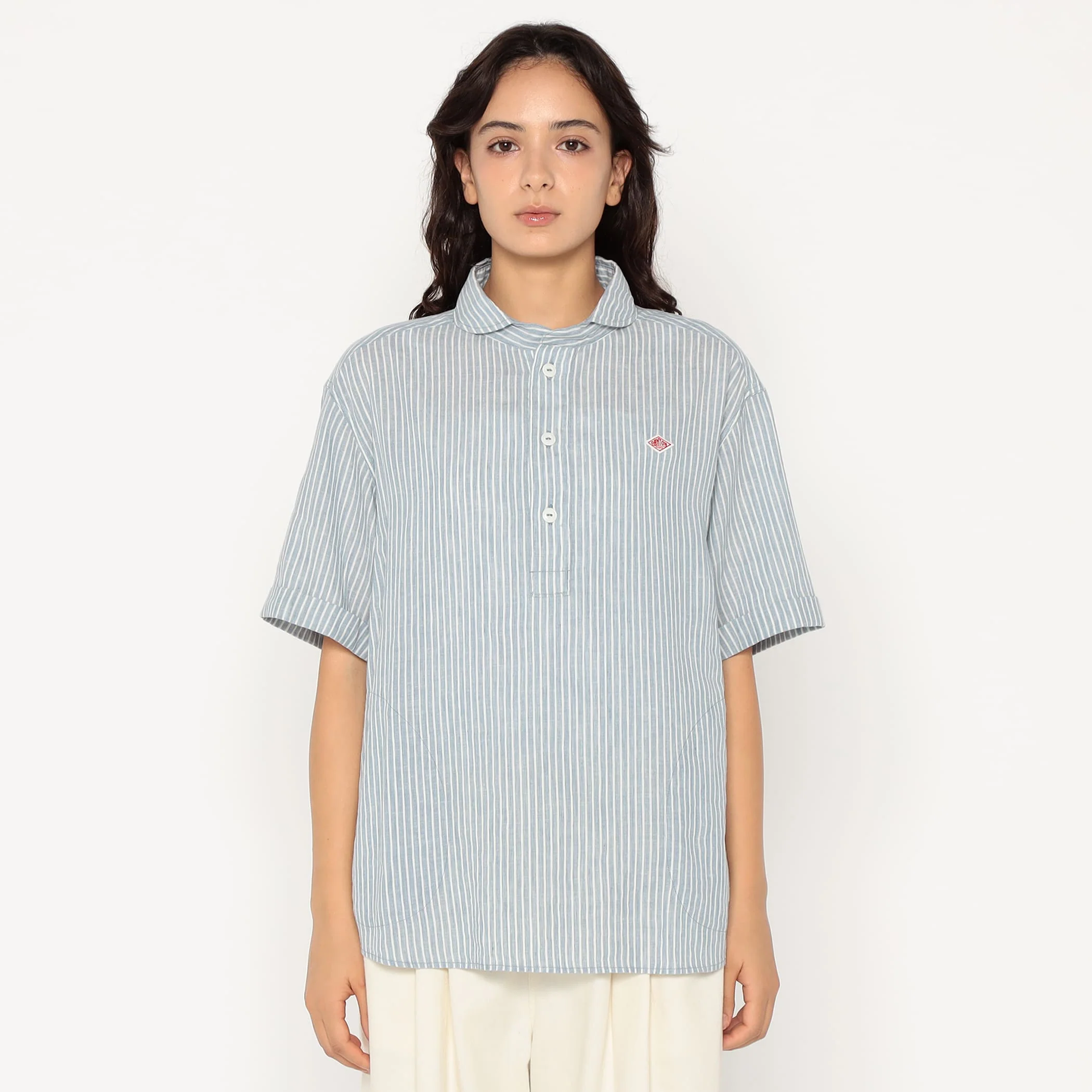 Women's Linen Round Collar Short Sleeve Pullover Shirt Pattern - Image 4