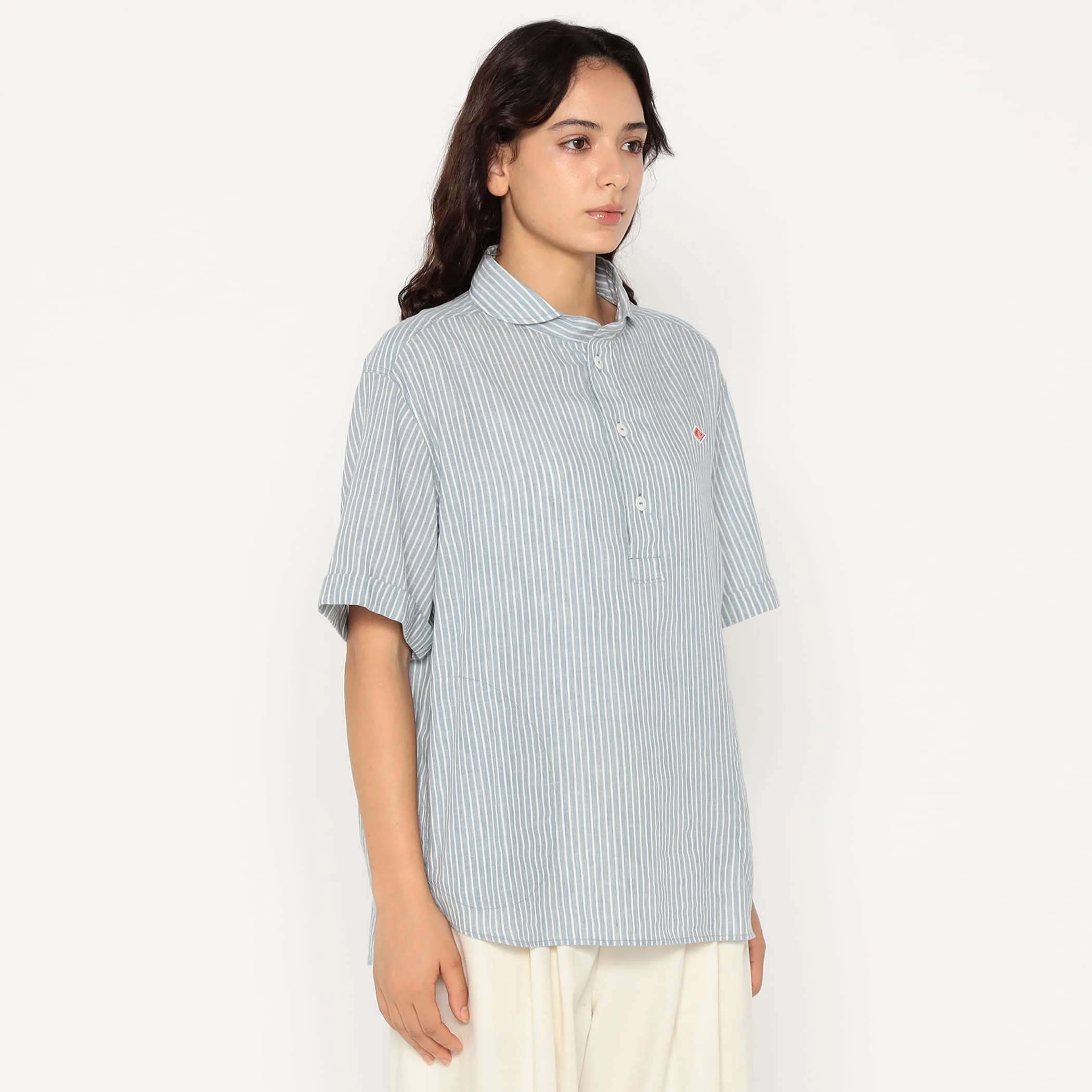 Women's Linen Round Collar Short Sleeve Pullover Shirt Pattern - Image 5