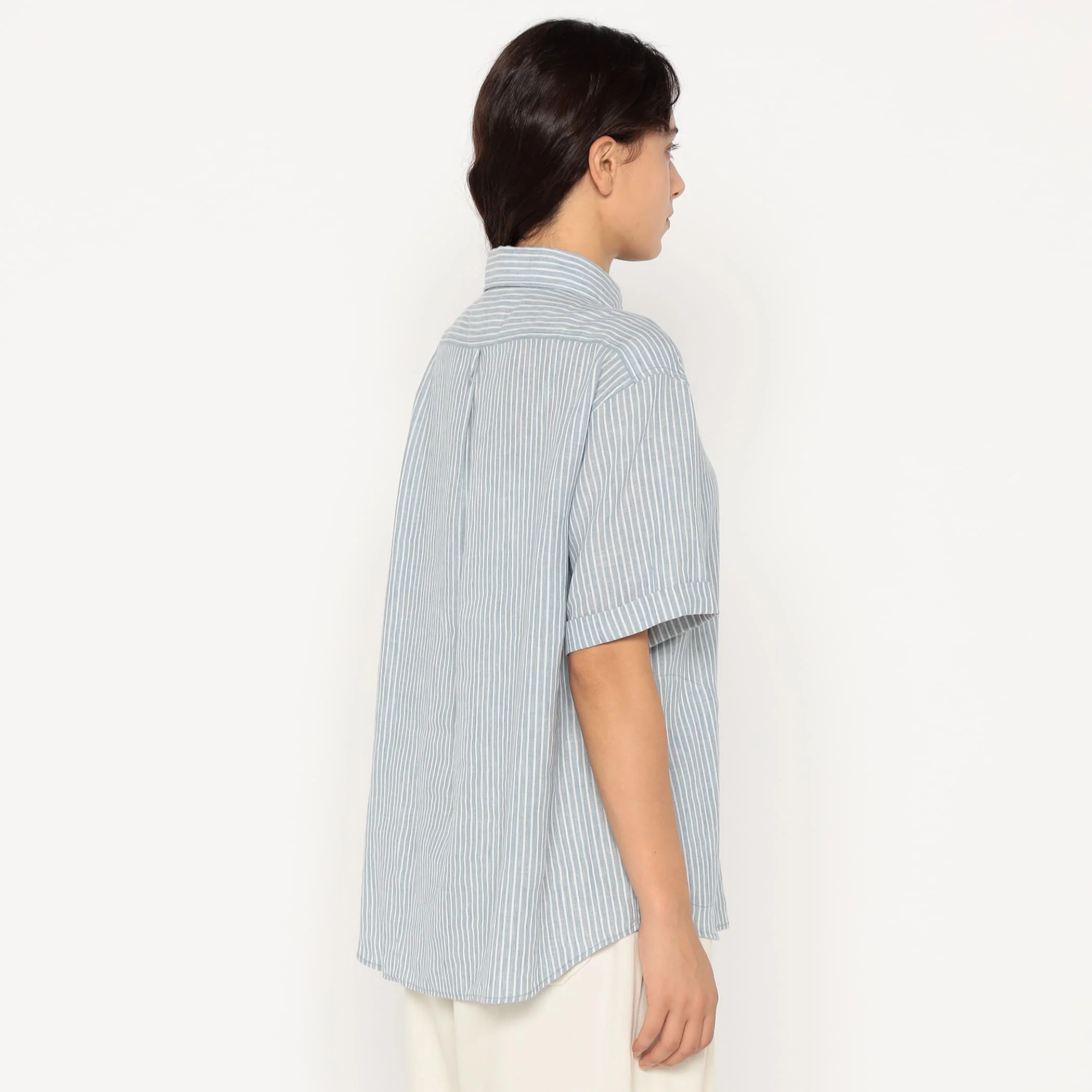 Women's Linen Round Collar Short Sleeve Pullover Shirt Pattern - Image 7